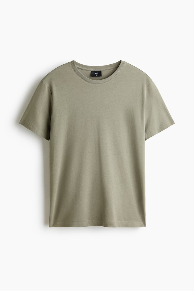 Slim Fit T-shirt - Light khaki green/Black/White/Burgundy/Navy blue/Navy blue/striped/Dark brown/Dark gray - 1