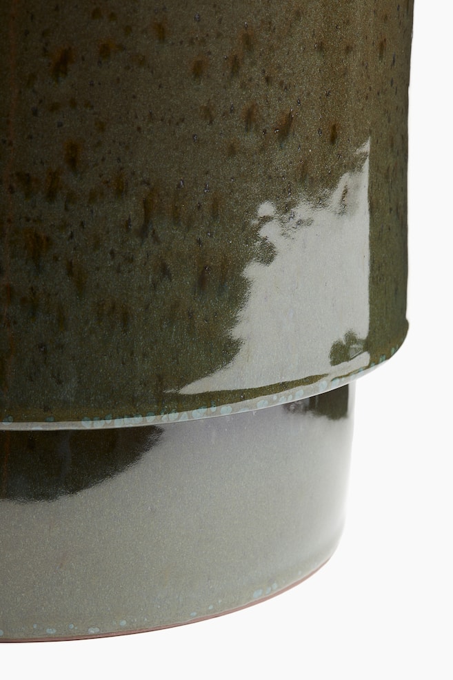 Extra-large Terracotta Plant Pot - Green/White/patterned - 3