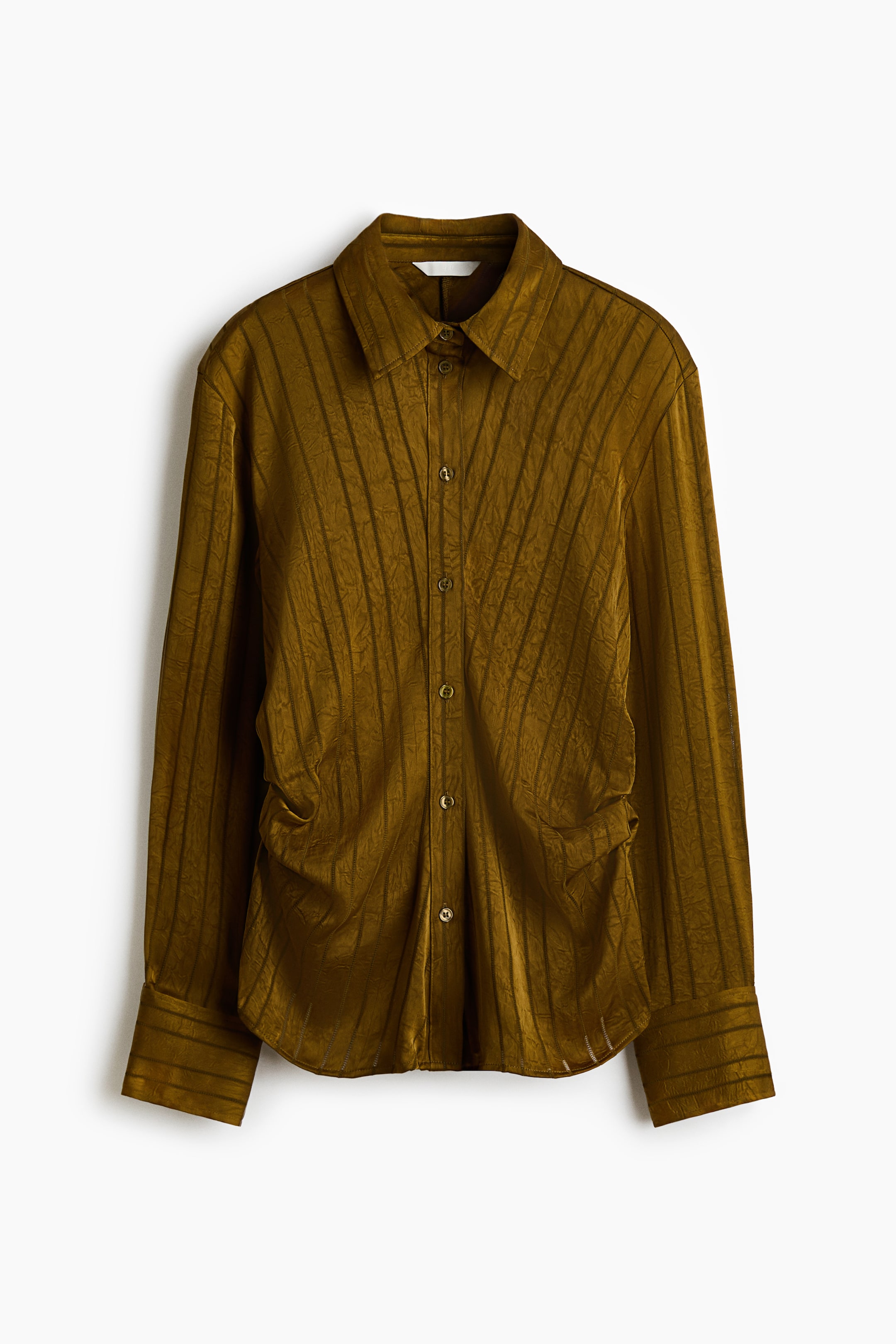 View larger image: Draped Shirt - Golden olive - Ladies | H&M US 5