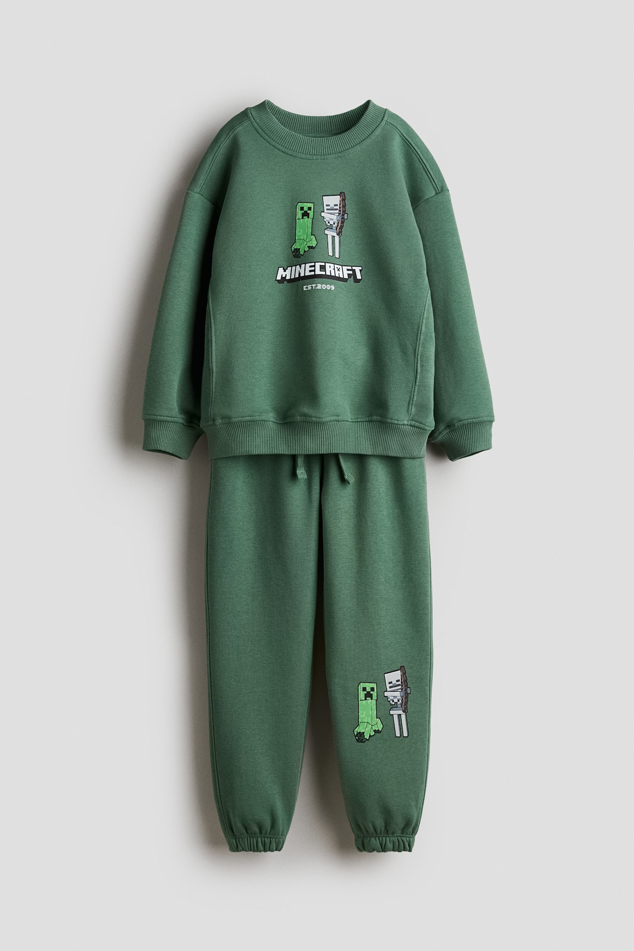 Conjunto de piezas en tejido sudadera Verde/Minecraft NIÑOS