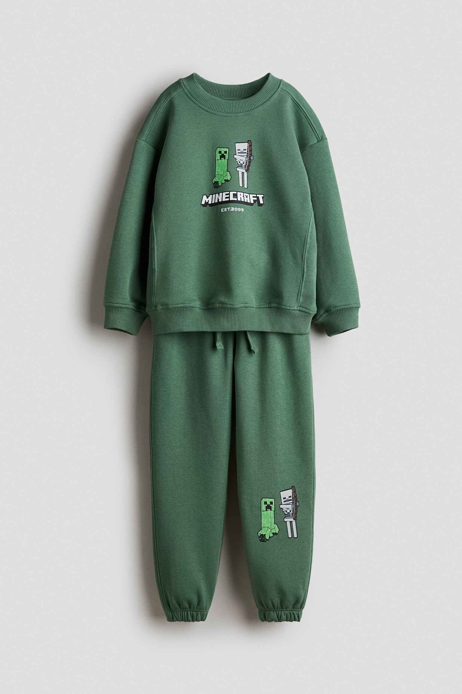 Детский комплект H&M 2-Piece Sweatshirt and Joggers Set, цвет: Зелёный — фото 1