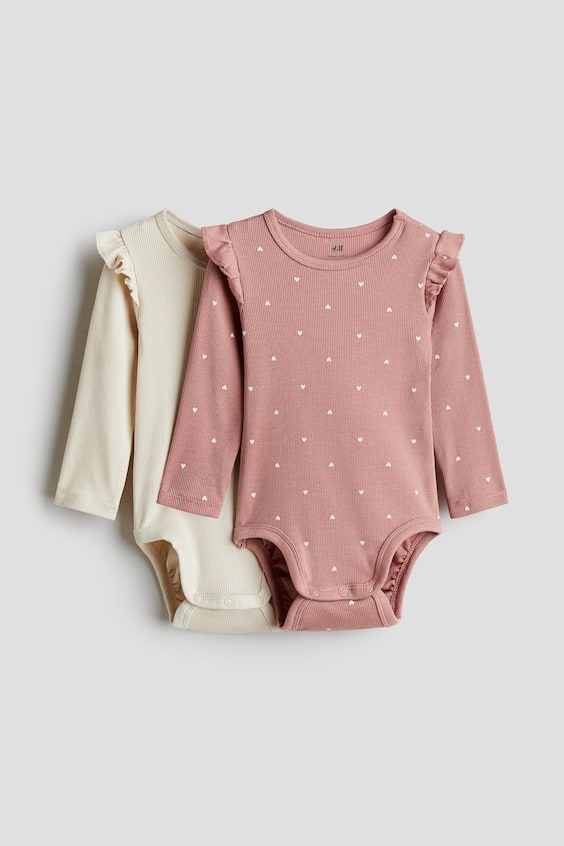 Детские боди H&M с длинным рукавом, 2 шт