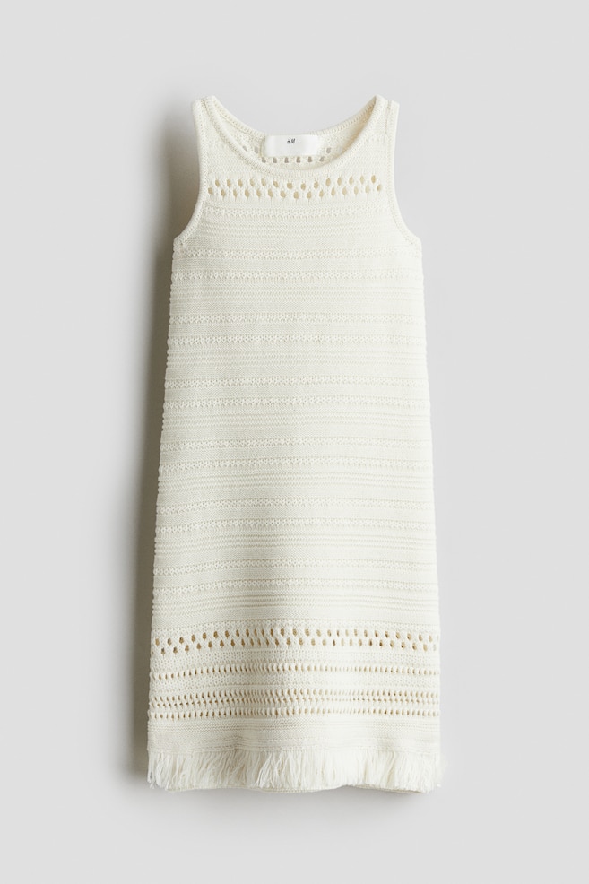 Robe en maille de coton - Blanc - 1