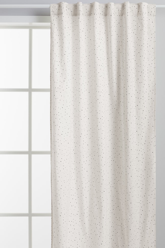 2-pack patterned cotton curtains - White/Spotted/Light beige/Spotted/White/Clouds/White/Rainbows/dc/dc - 1