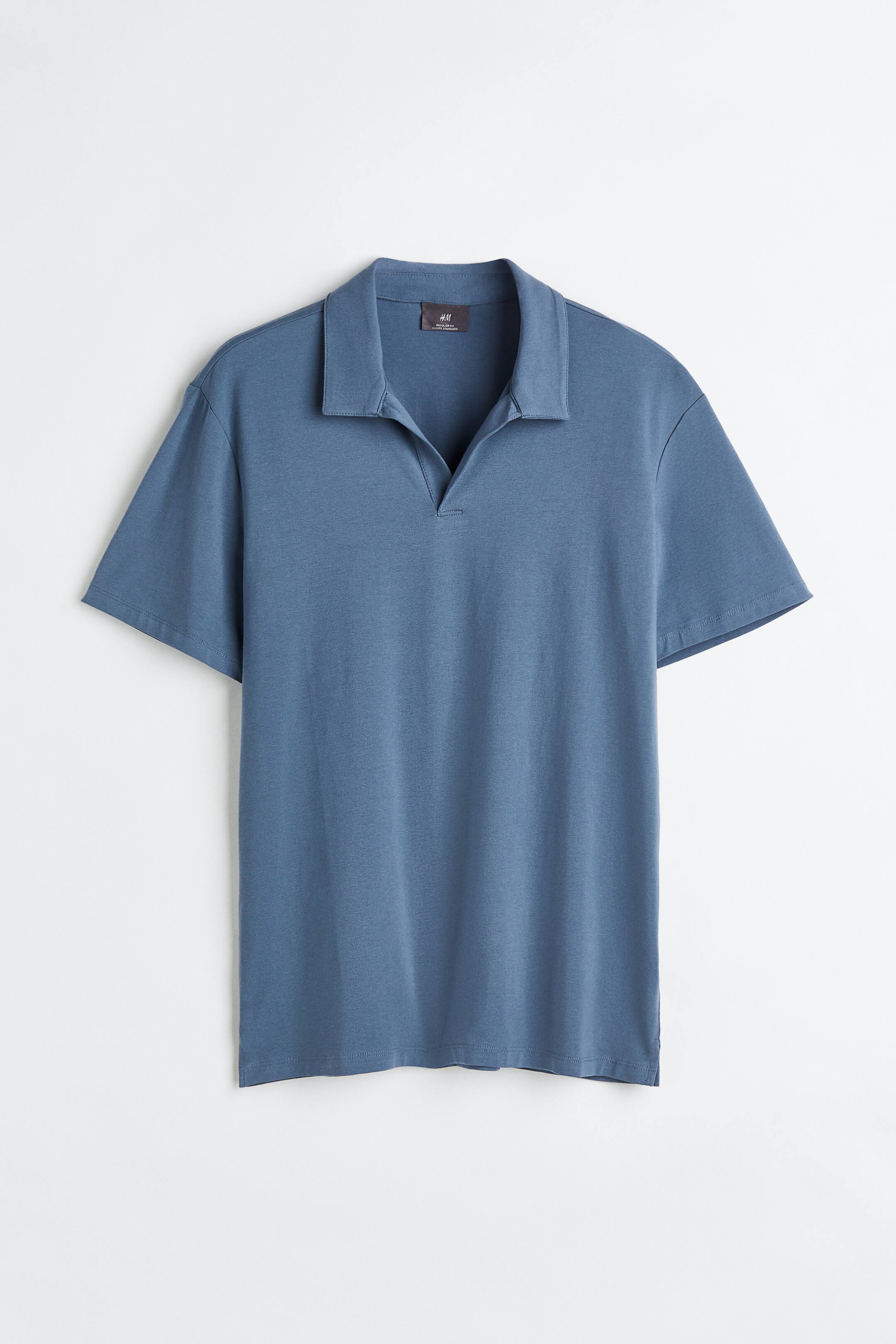 View larger image: Regular Fit Cotton polo shirt - Blue - Men | H&M HK 1