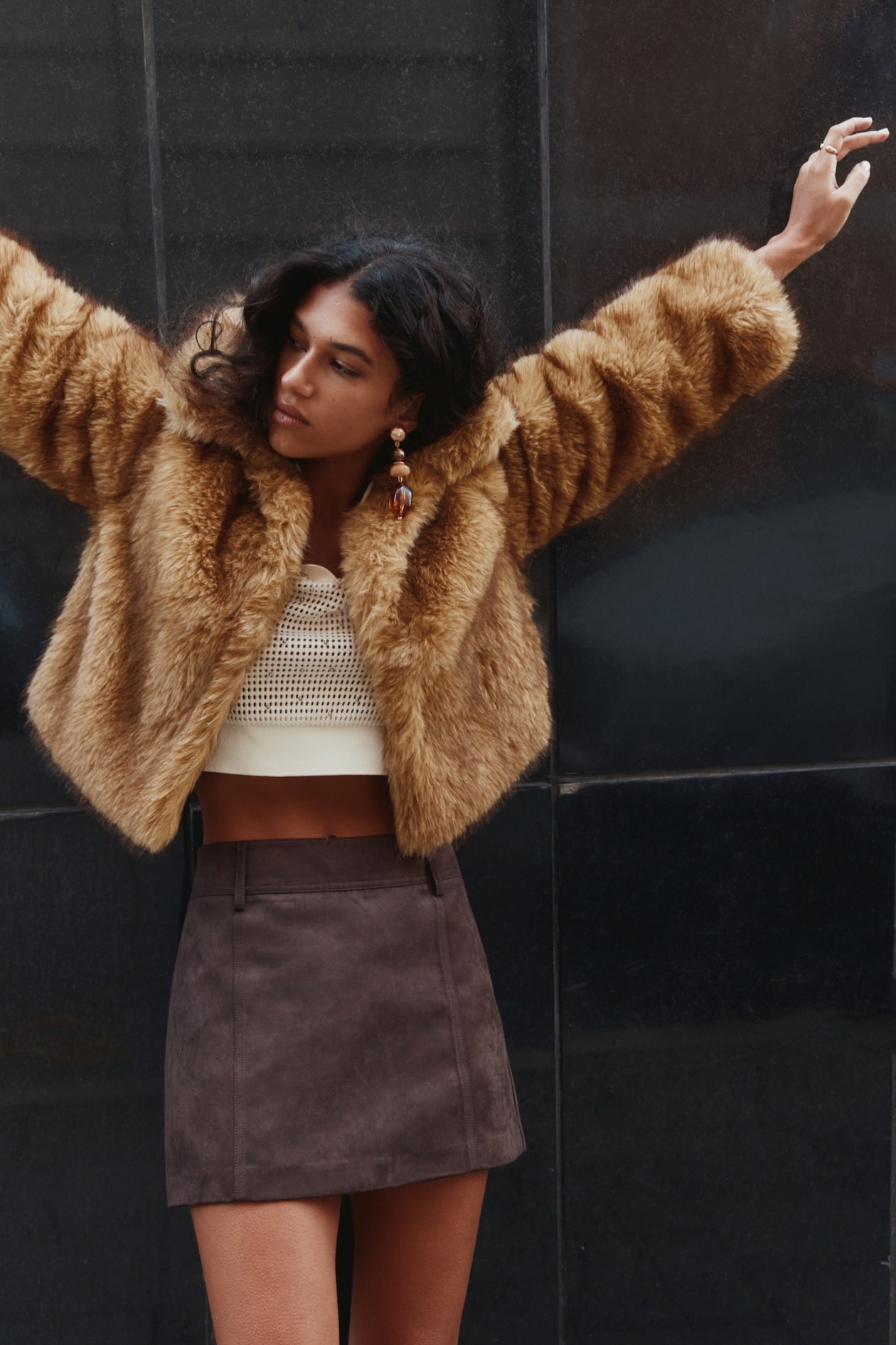 Cropped Fluffy Jacket - image 3