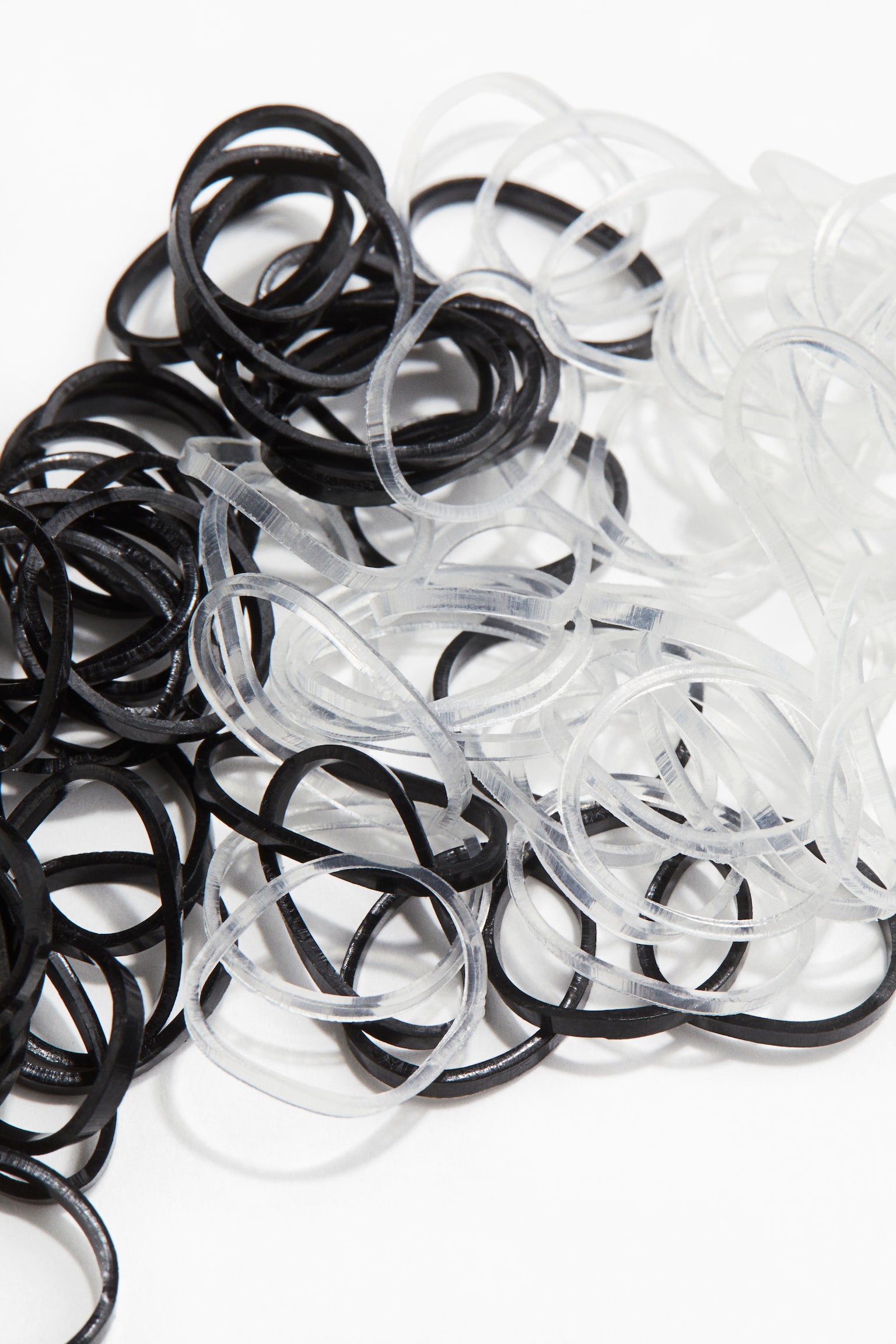 100-pack mini hair elastics - Black/Transparent - 3