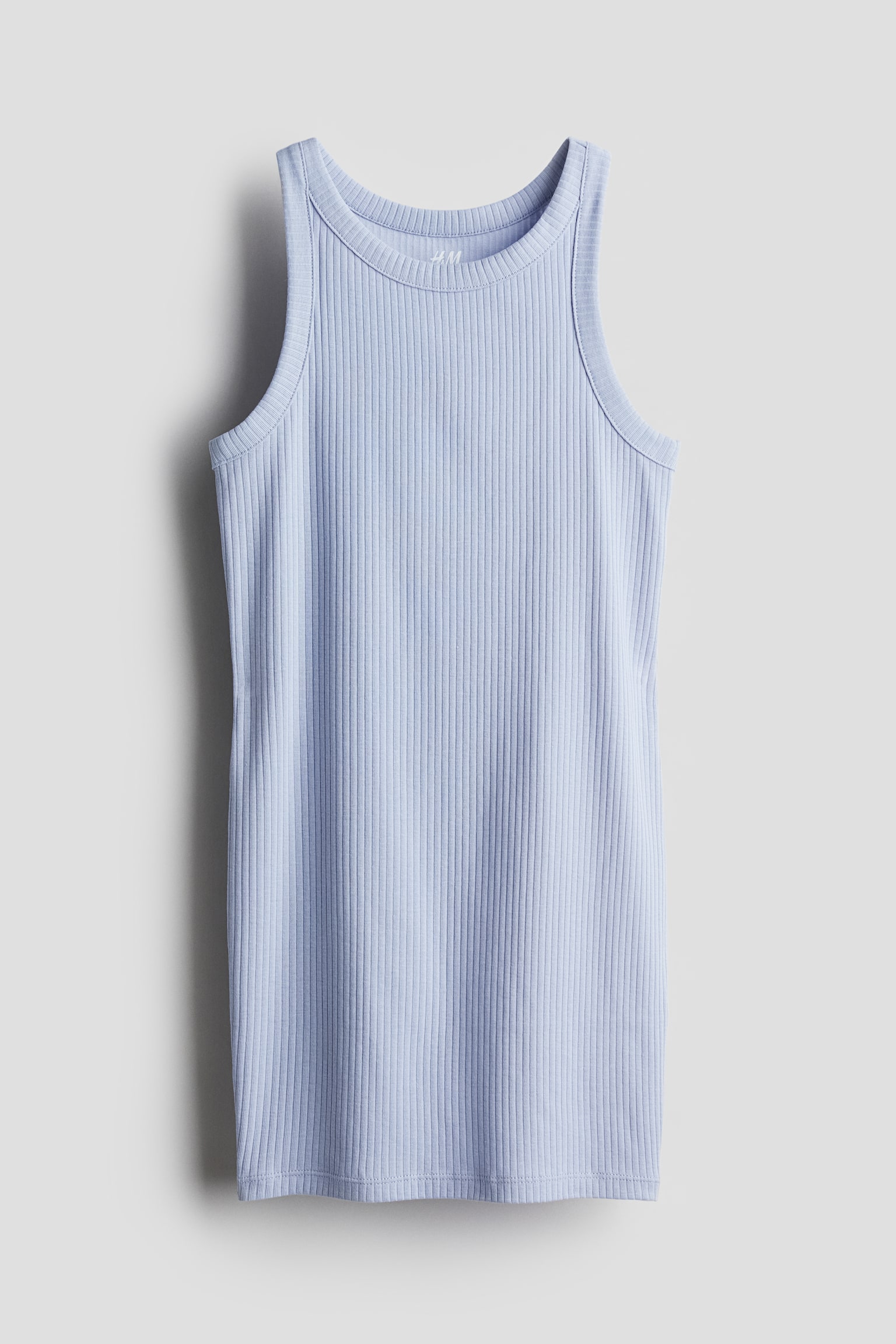 Rib Jersey Dress - Light blue/Black - 1