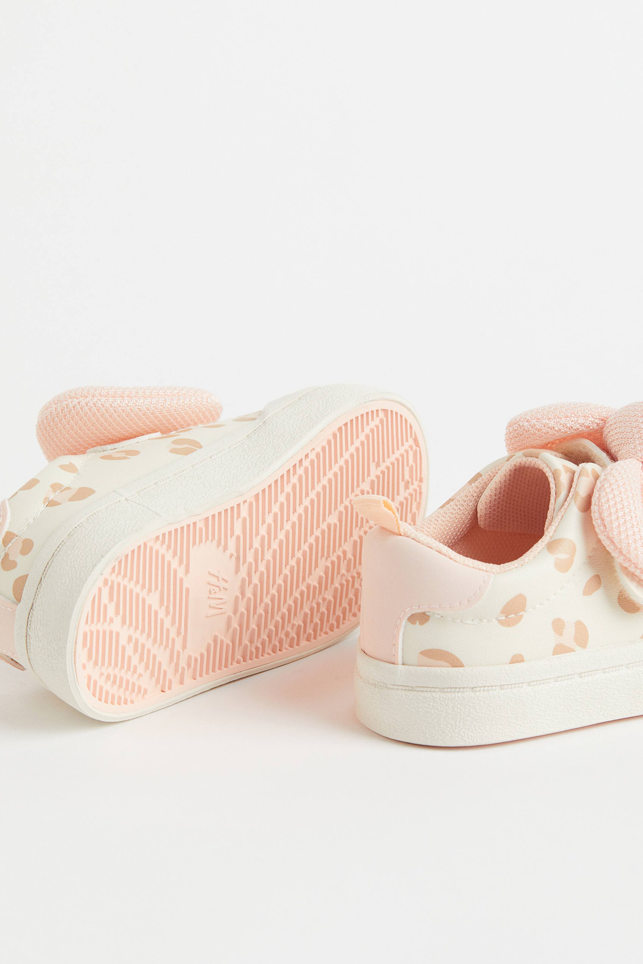 Bow-detail trainers - Light pink/Leopard print - Kids | H&M GB