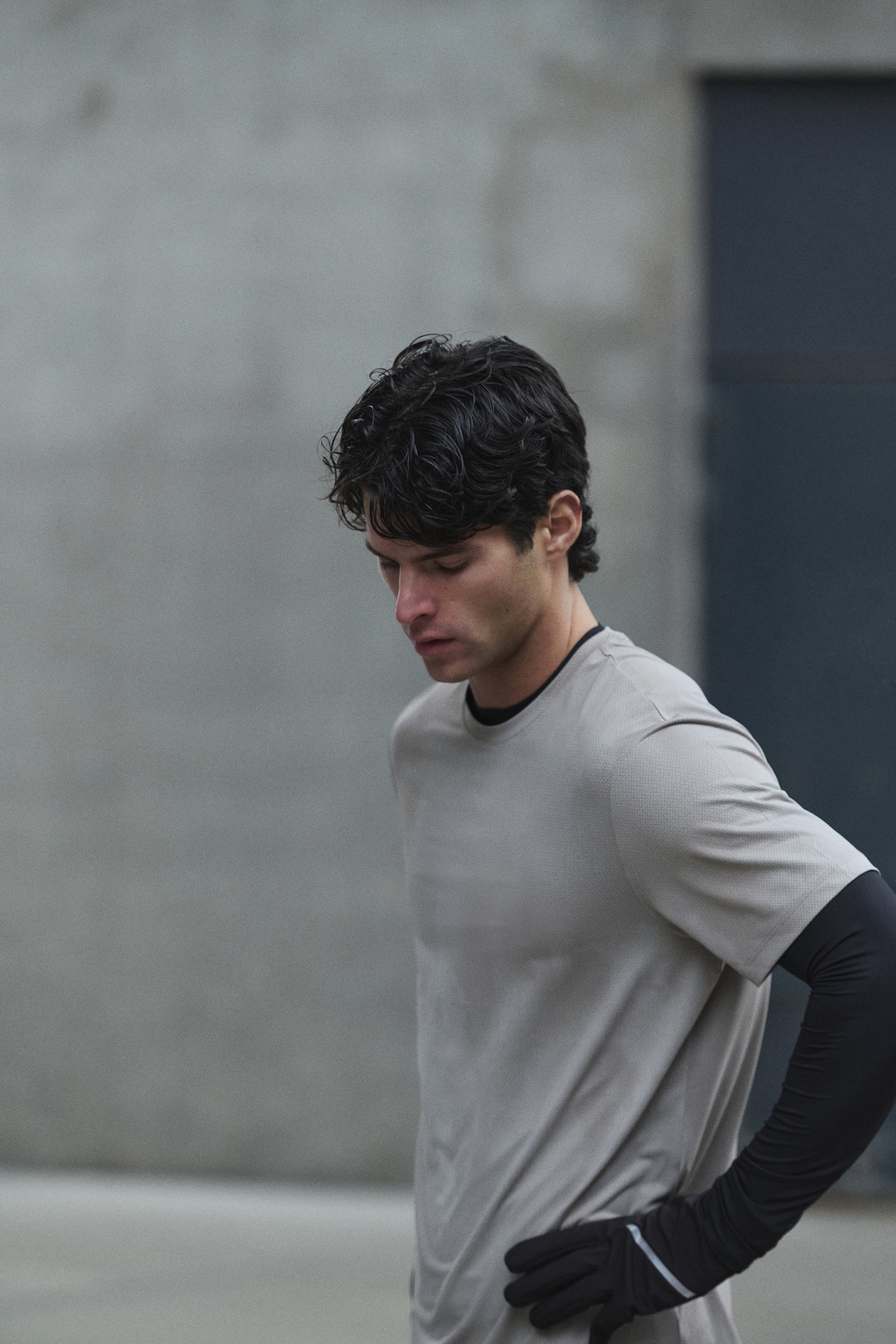 Mesh sports T-shirt with DryMove™ - Beige/Dark brown/Black/Grey marl/Grey marl/Dark green/Patterned/Dark blue - 1