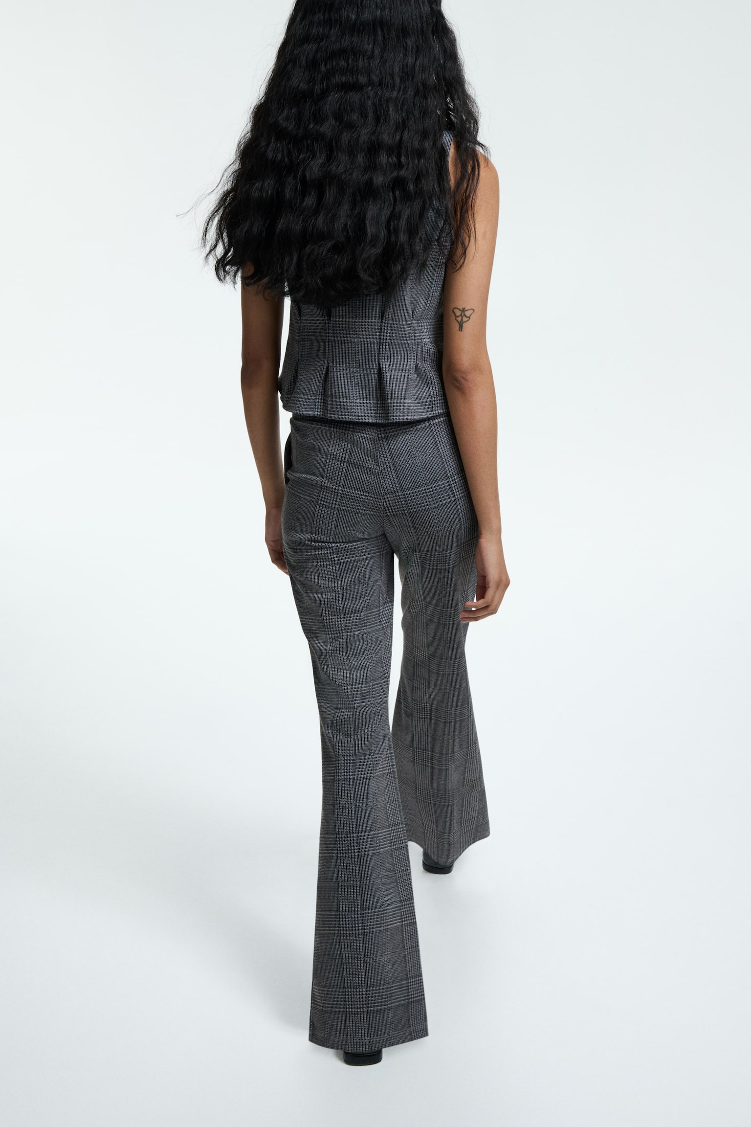 Tailored trousers - 灰色/格紋/黑色/細條紋 - 3