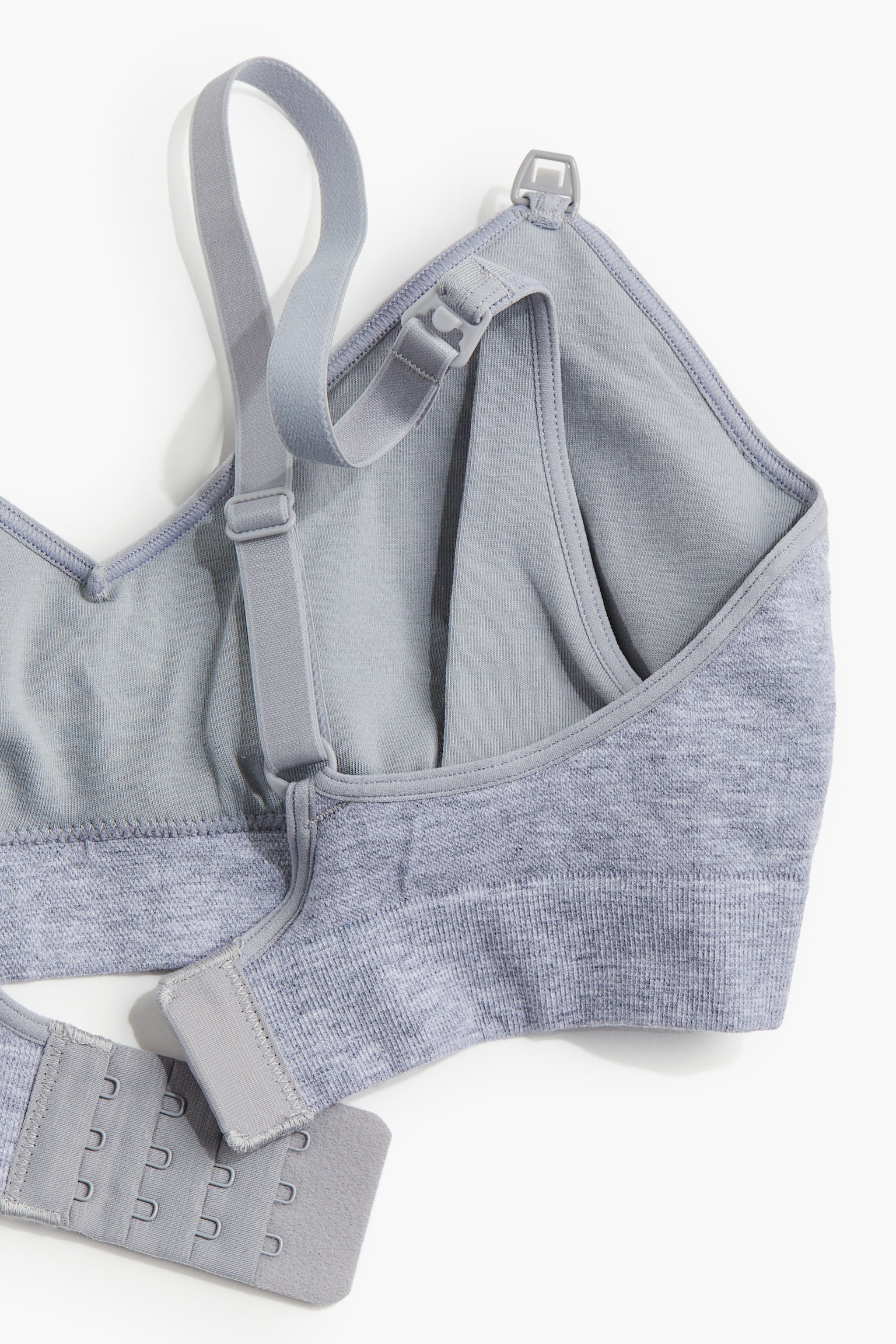 MAMA Seamless Cotton-blend nursing bra - Light grey marl - 4