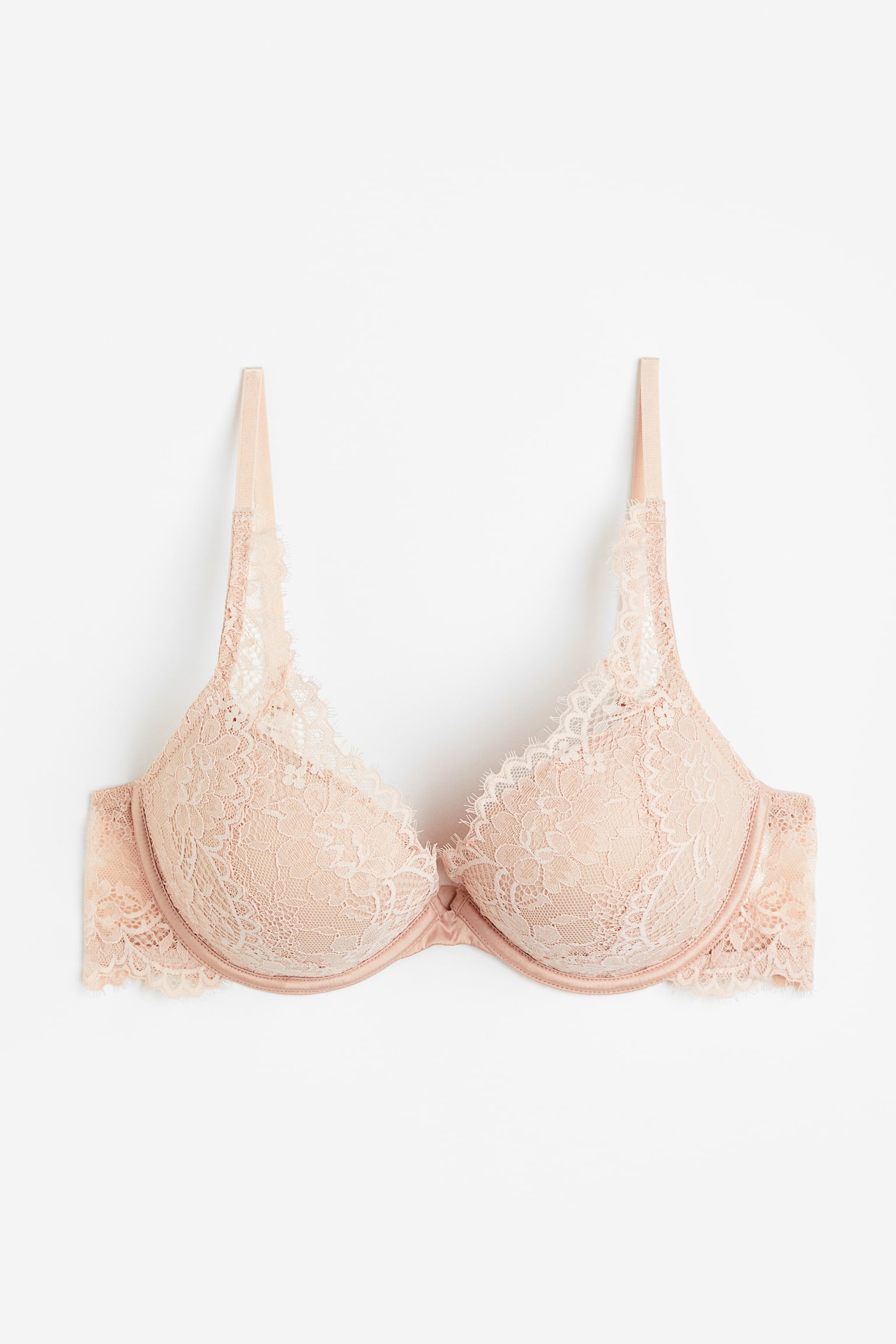 Lace Super Push Up Bra - Light beige - 1