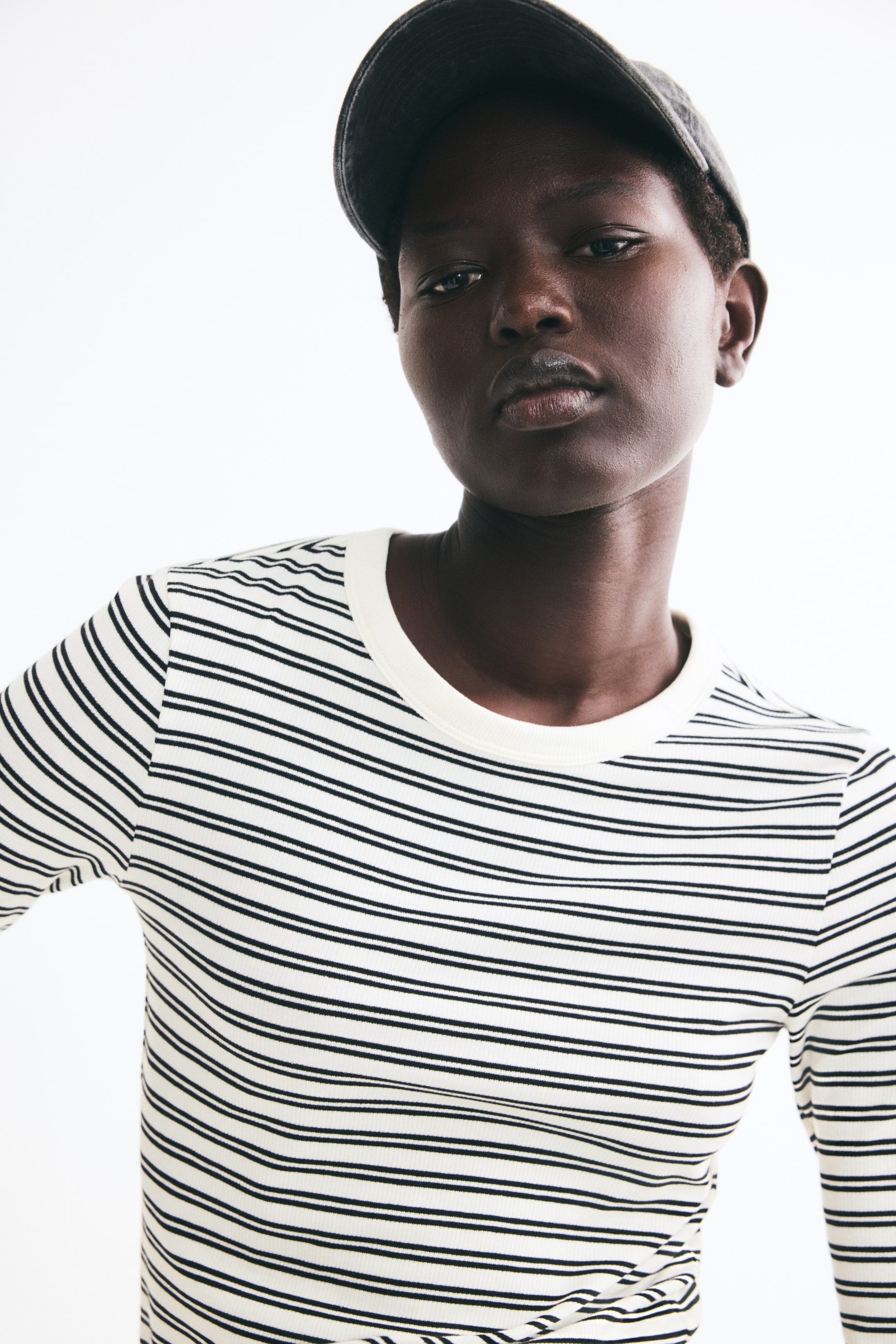 Long-Sleeved Ribbed Top