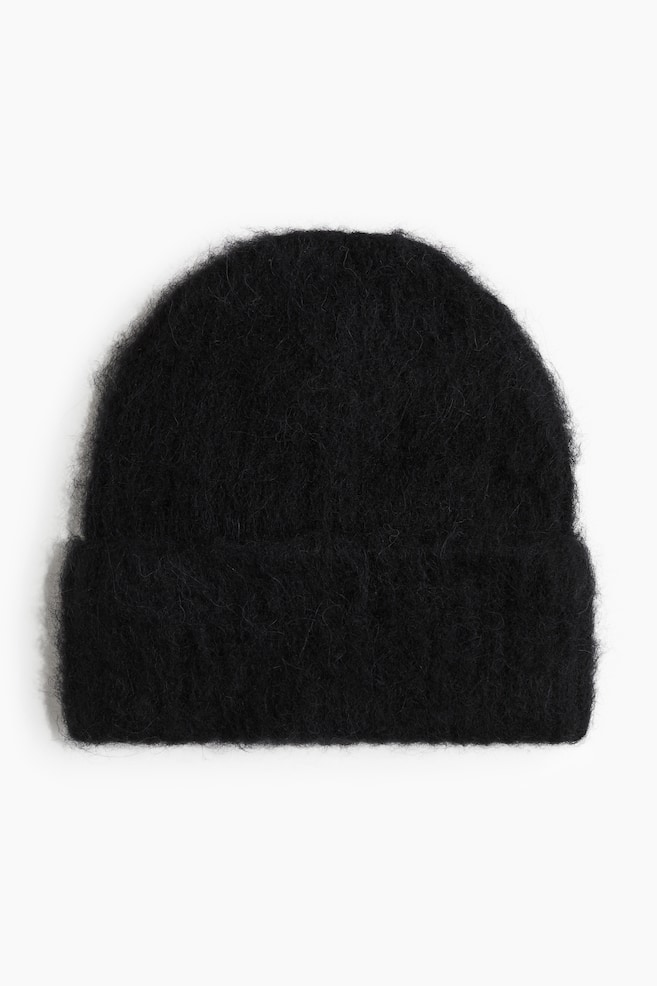 Rib-knit alpaca-blend beanie - Black/Dark grey/Grey/Beige/Dark grey/Grey marl - 1