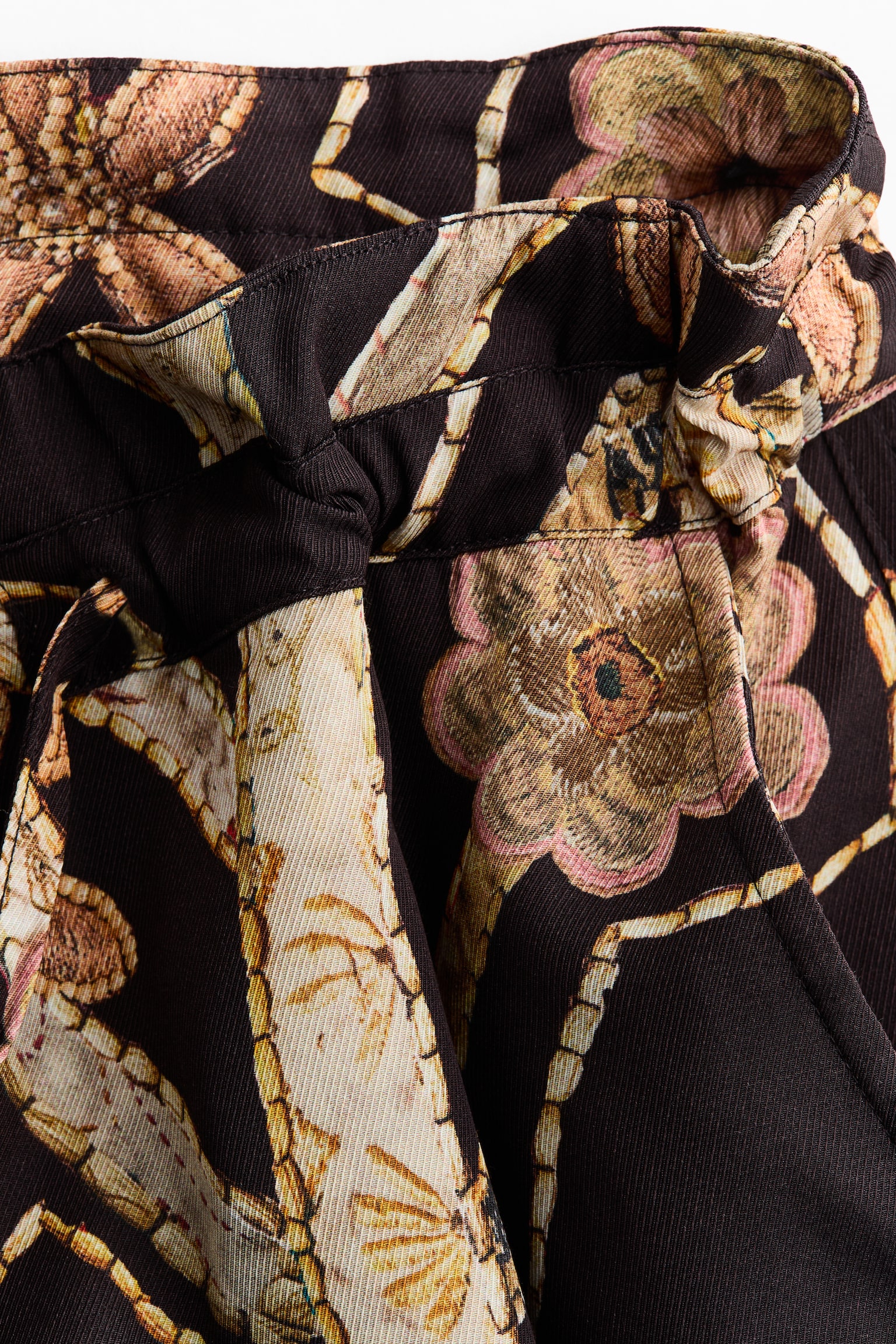 Женские брюки H&M Floral-Print Twill, цвет: Чёрный / С принтом — фото 5