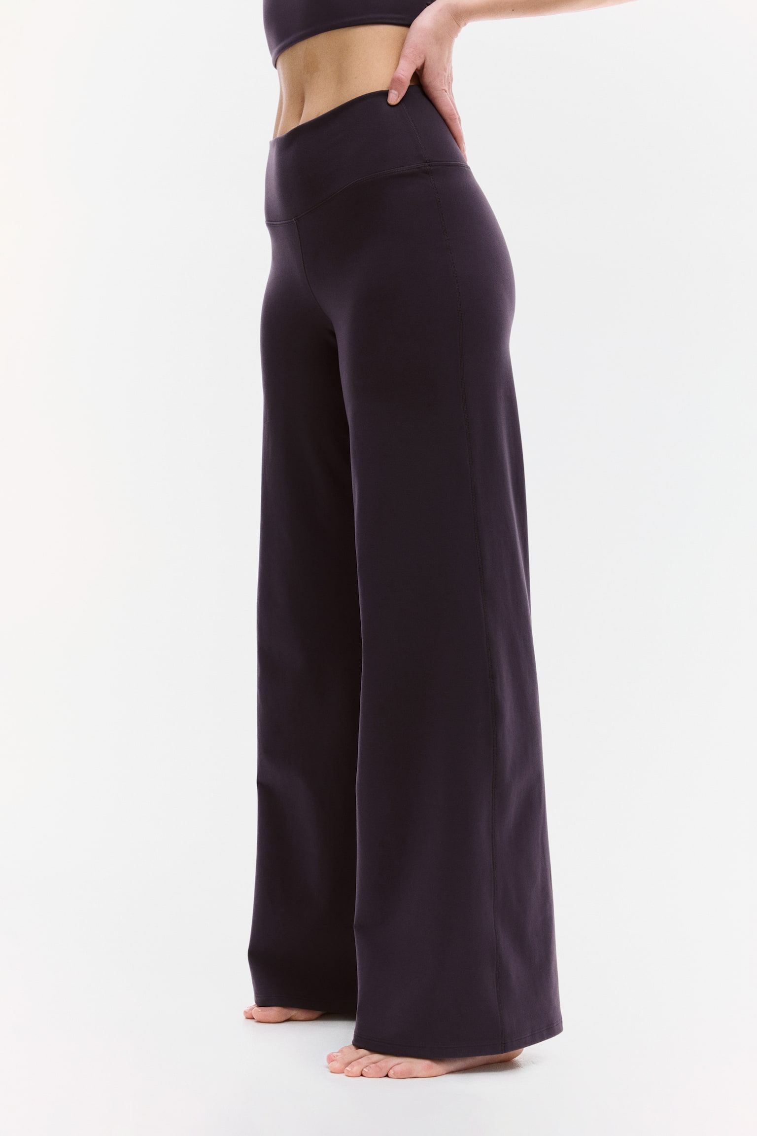 Wide sports leggings with SoftMove™ - Plum purple/Black/Warm brown/Blush pink/Dark clay grey - 4