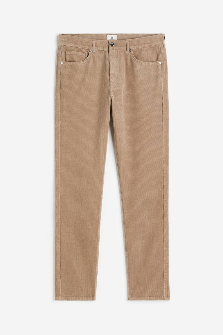 Corduroy Trousers Beige Corduroy Mom Jeans Slim Fit Corduroy