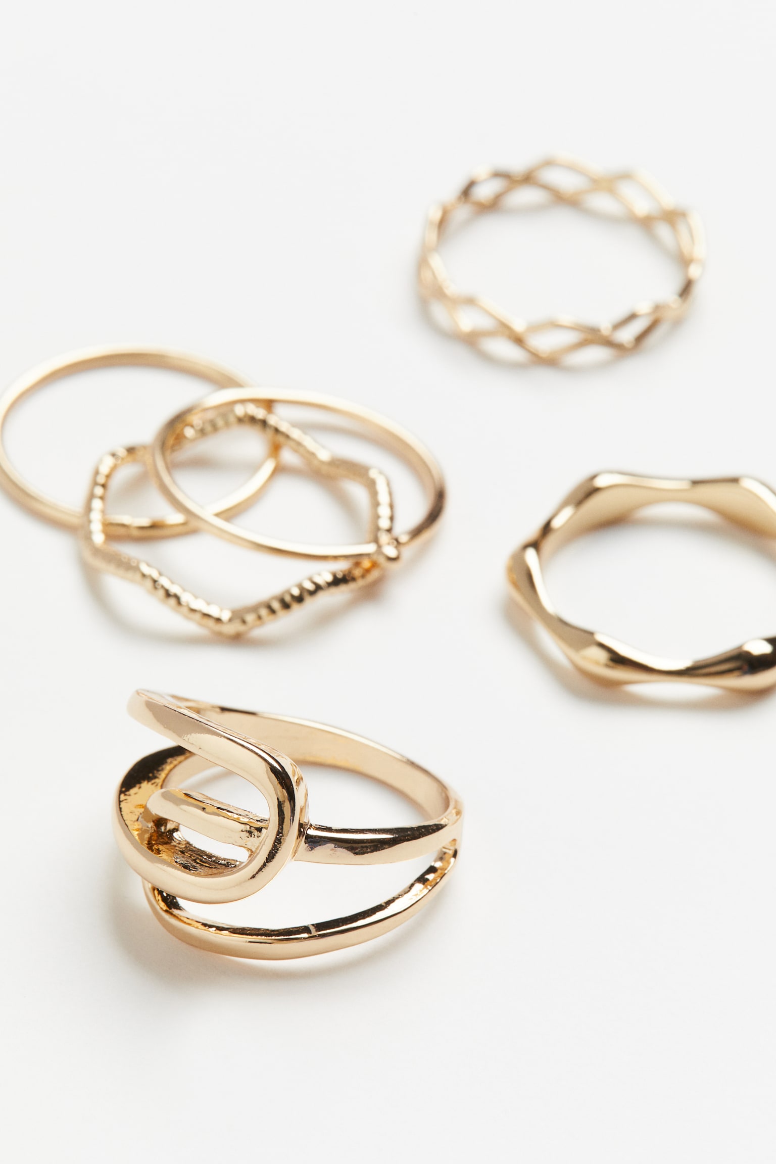 6-pack Rings - Gold colour - 1