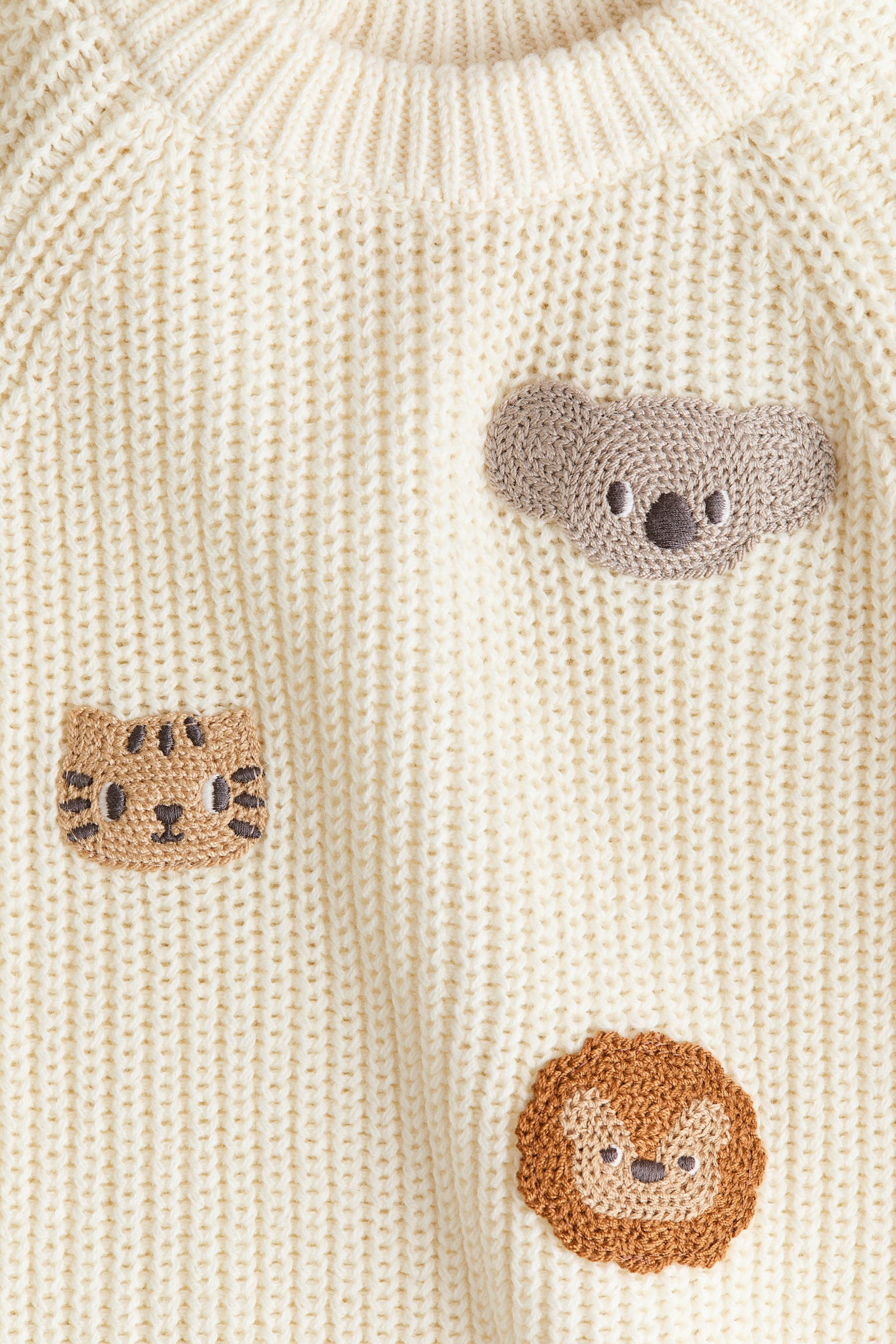 Motif-detail jumper - Cream/Animals - 5