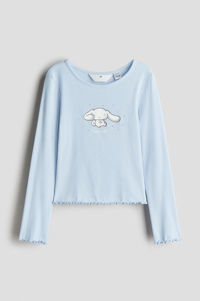 Camiseta de algodón con motivo estampado - Azul claro/Cinnamoroll/Azul marino/Lilo y Stitch - 1