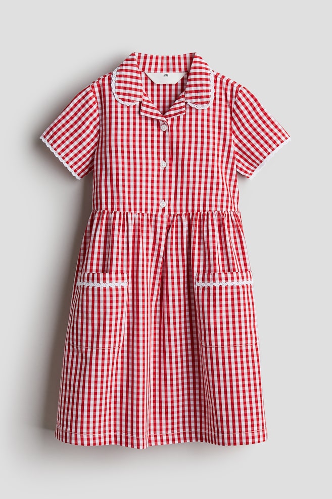 Checked cotton school dress - Red/Checked/Light blue/Checked/Light yellow/Checked/Green/Checked - 1