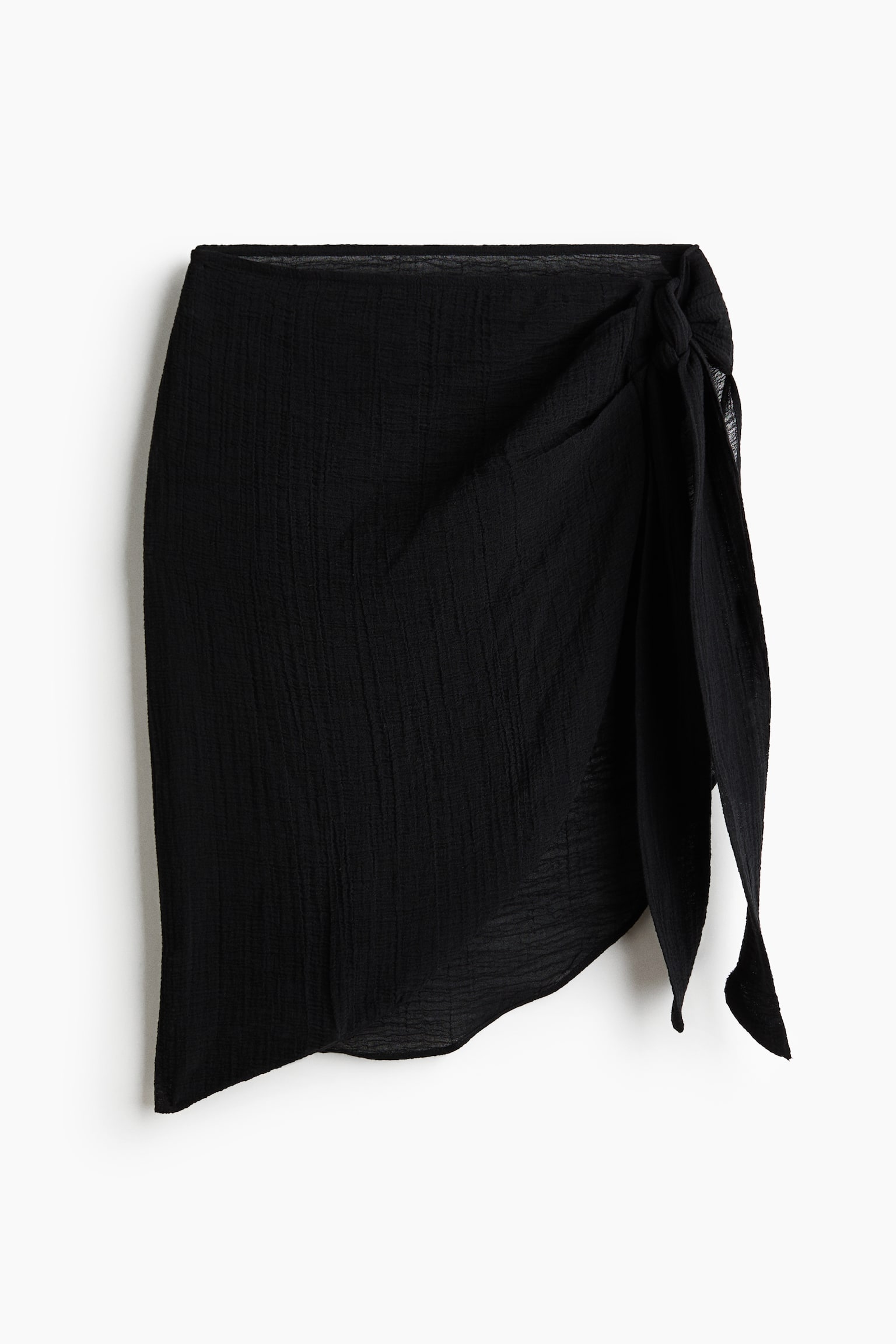 Modal-Blend Hip Scarf - Black/Light beige