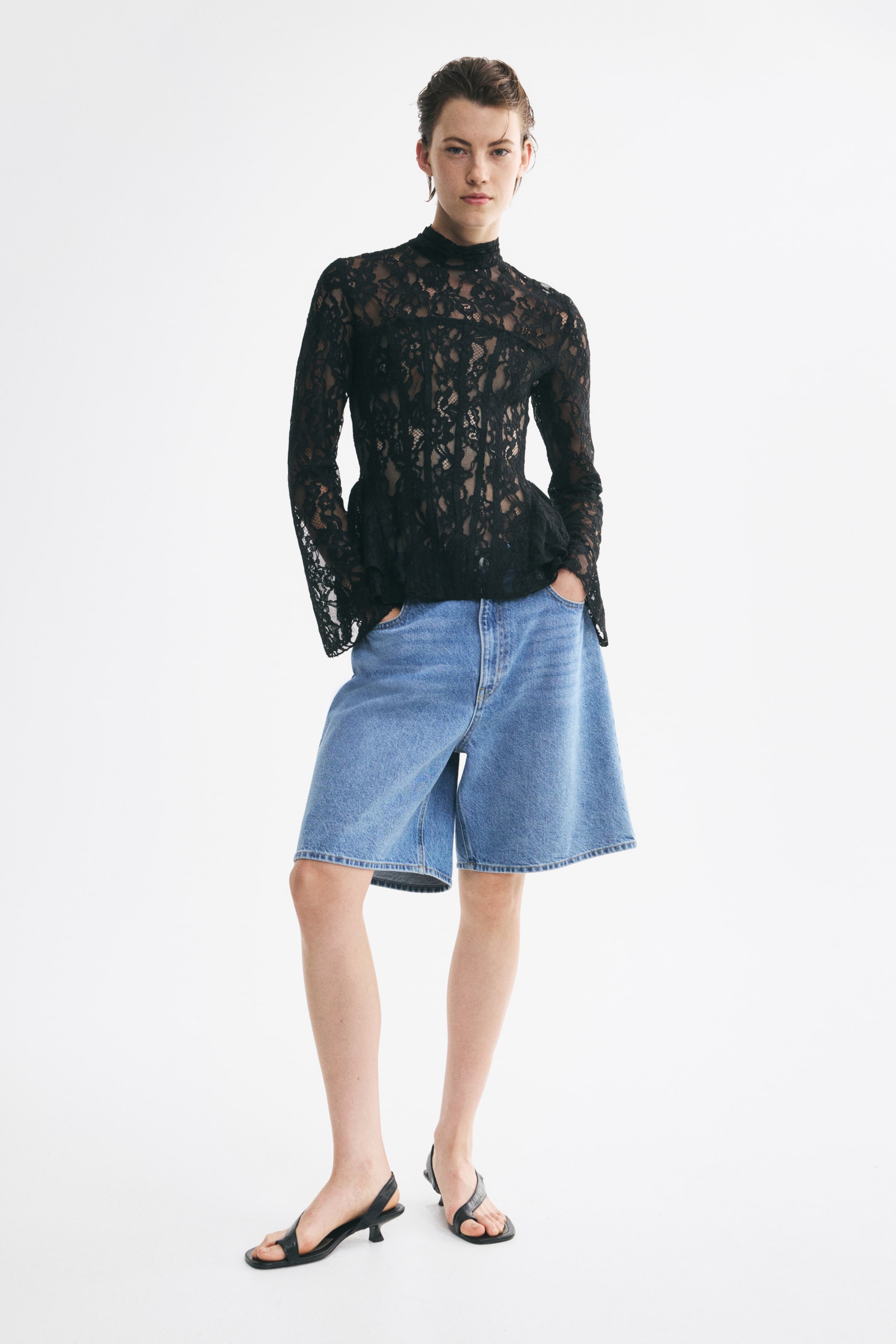 Lace Peplum Top