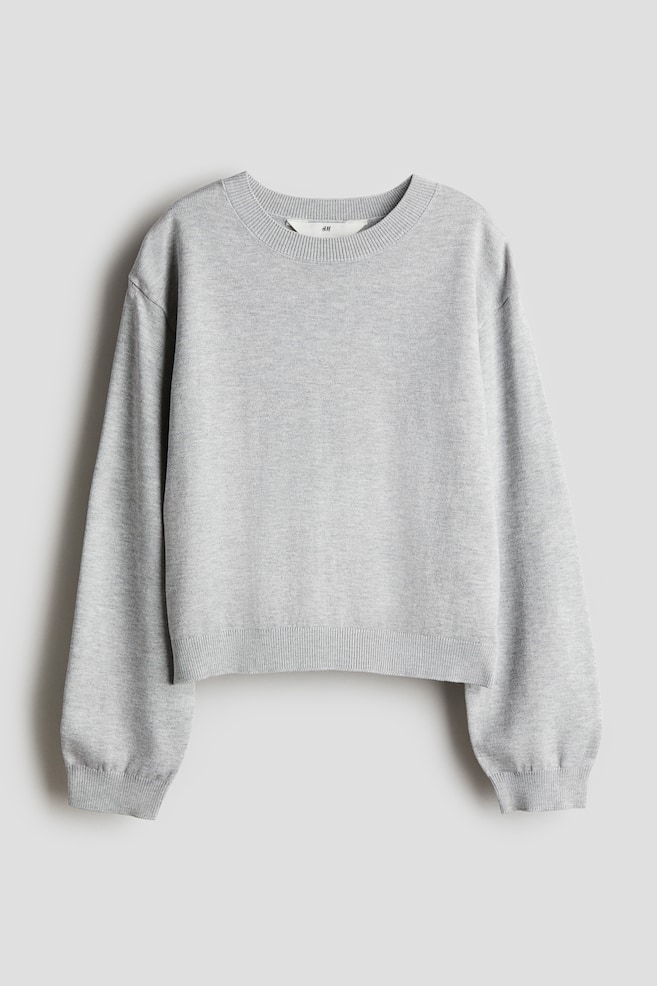 Fine-knit jumper - Grey marl - 1