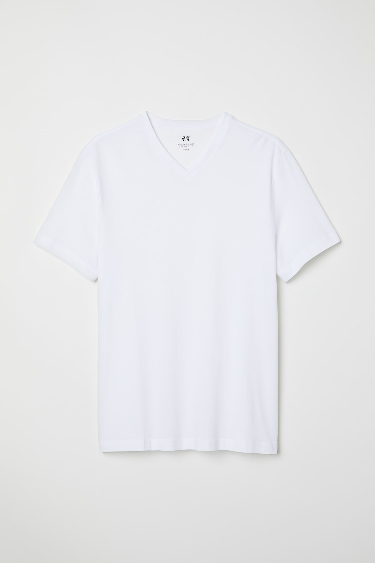 V-neck T-shirt Regular fit - V-neck - Short sleeve - White - Men | H&M US