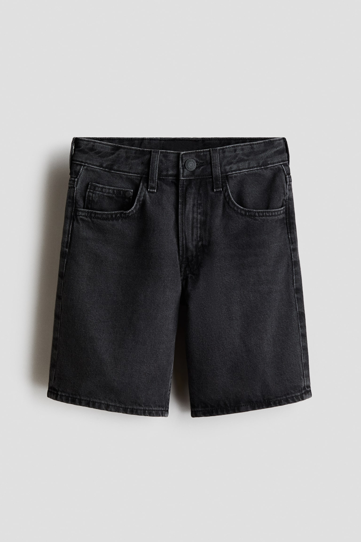 Loose-fit denim shorts - Denim black/Denim blue