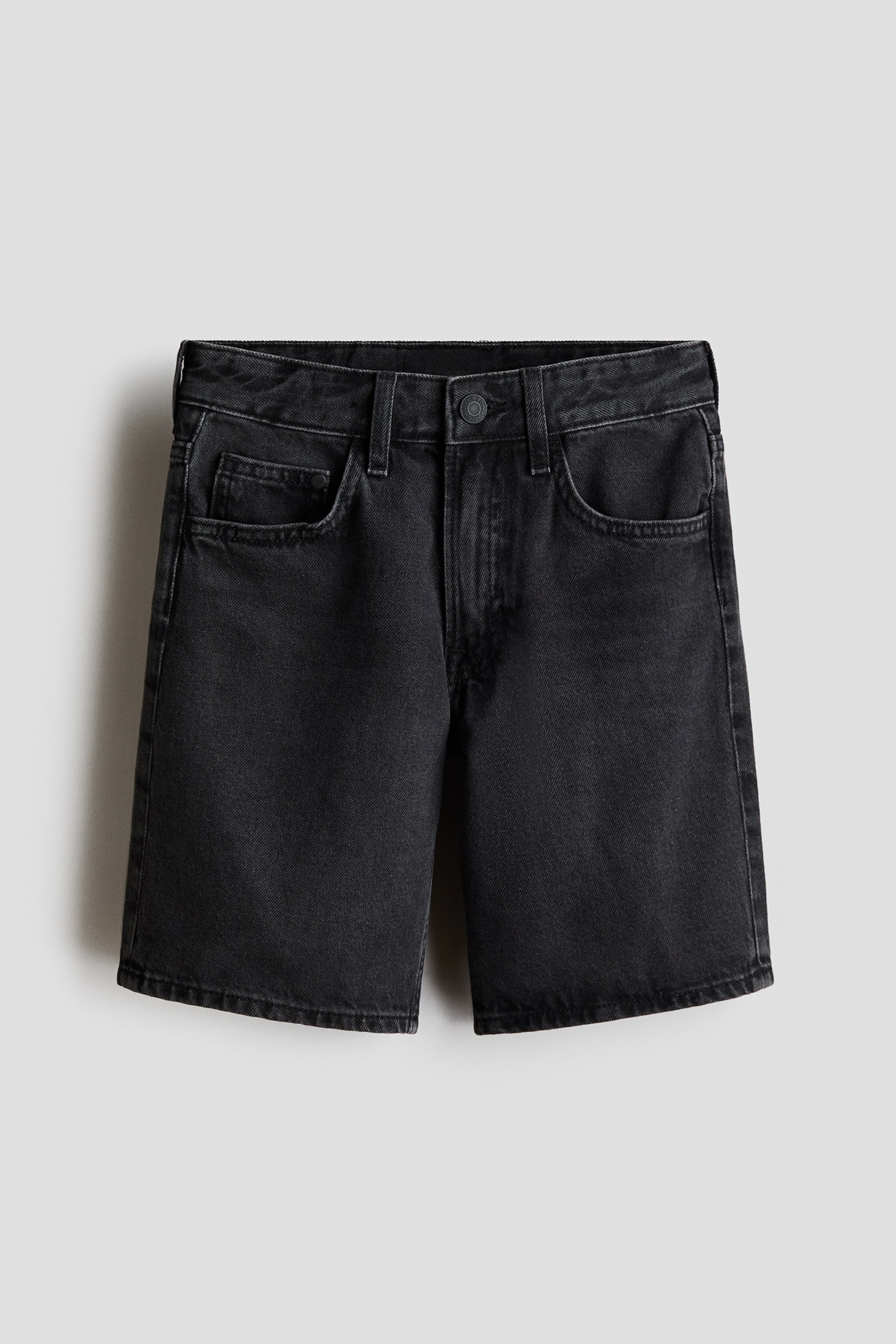 View larger image: Loose-fit denim shorts - Denim black - Kids | H&M MY 1
