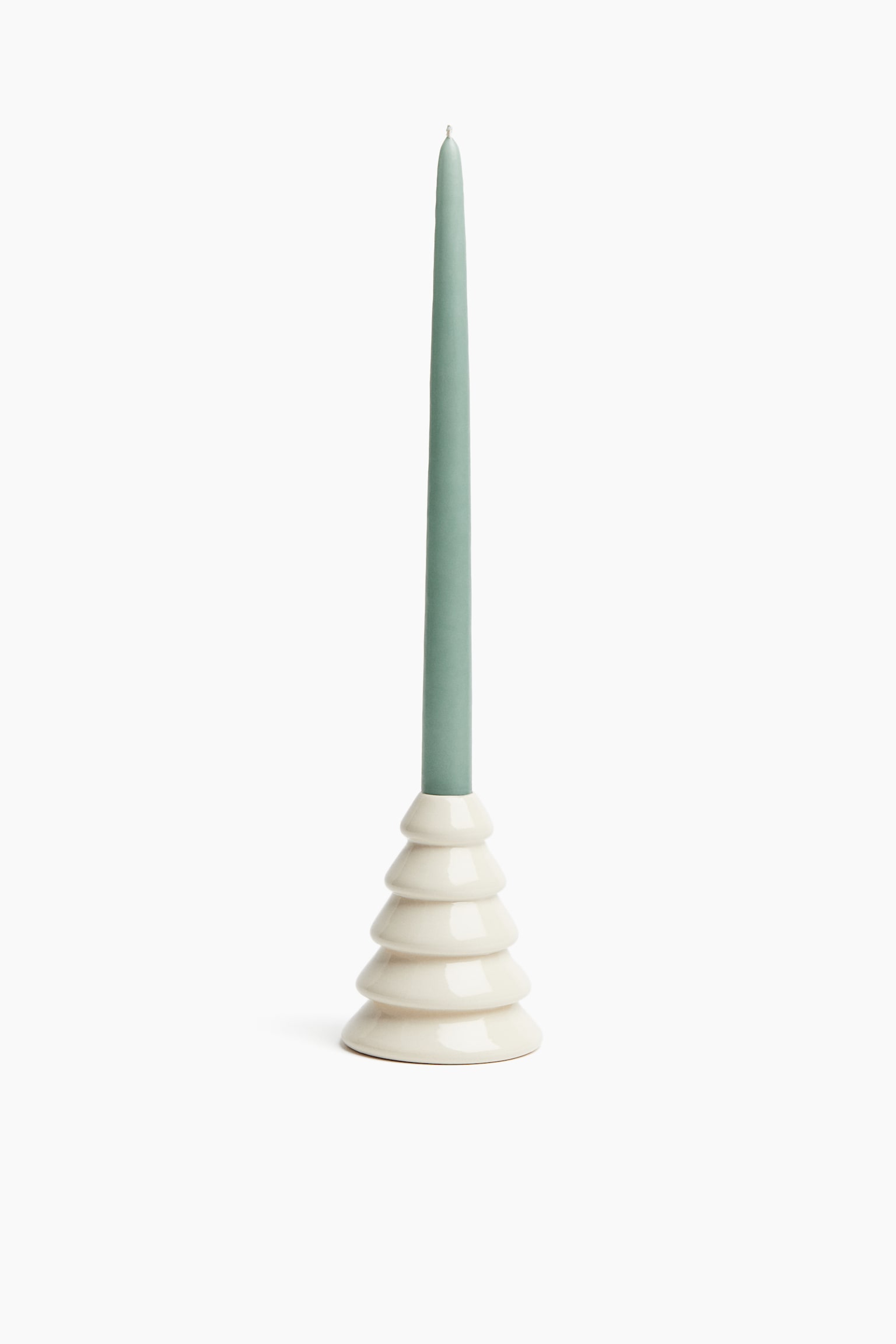 Stoneware candlestick - White - 1