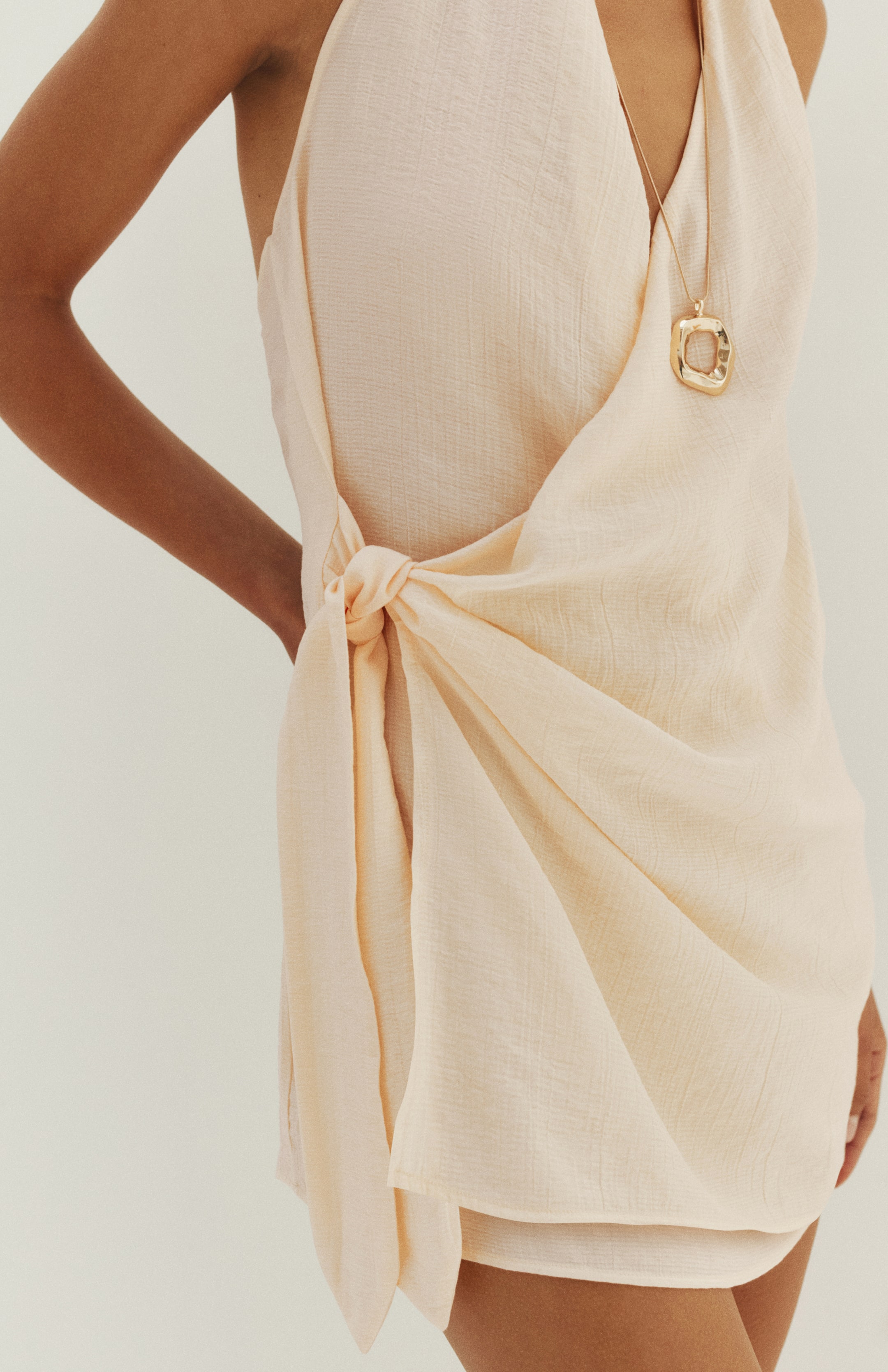 Halterneck Wrapover Beach Dress
