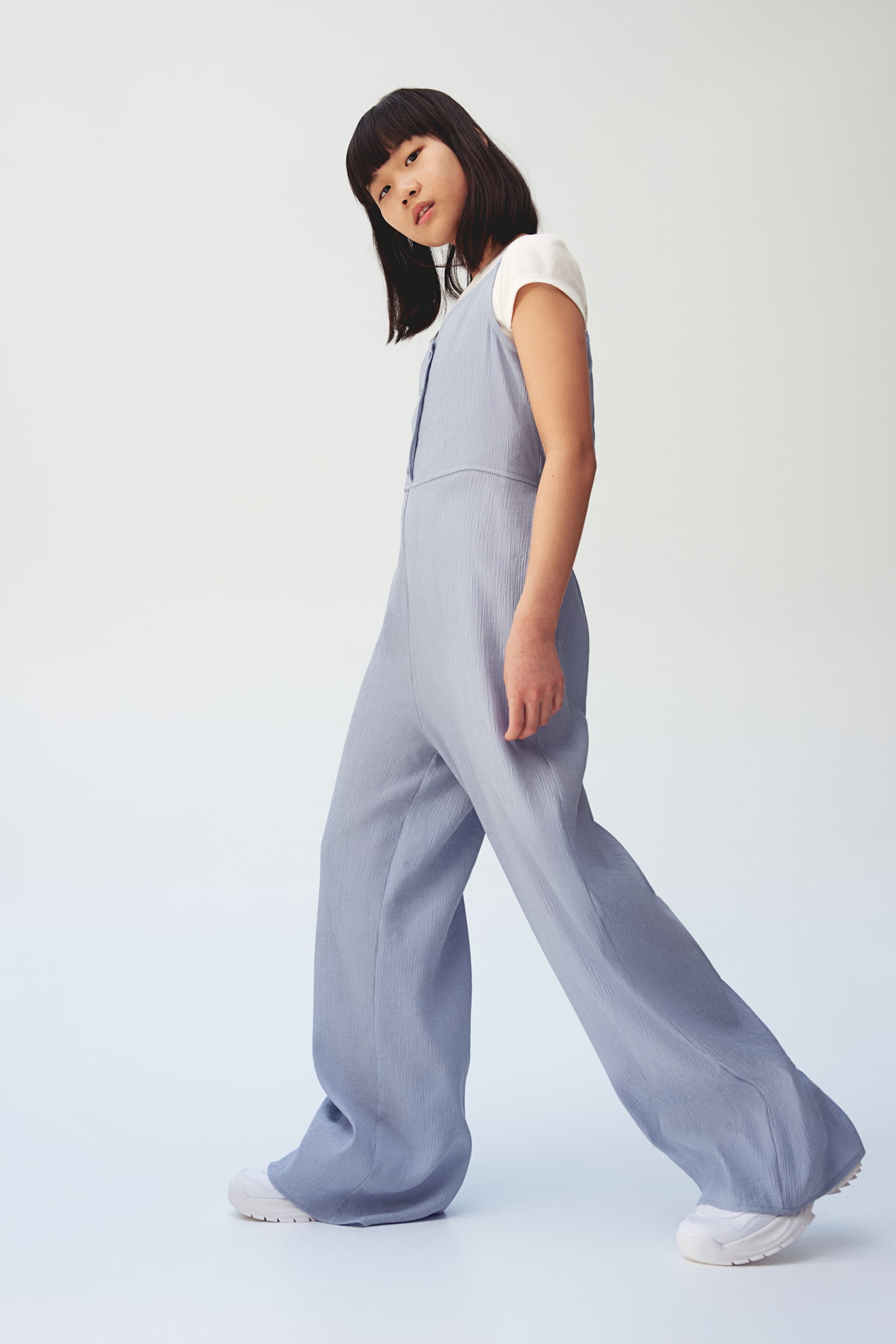 Woven jumpsuit - Light dusty blue - 4