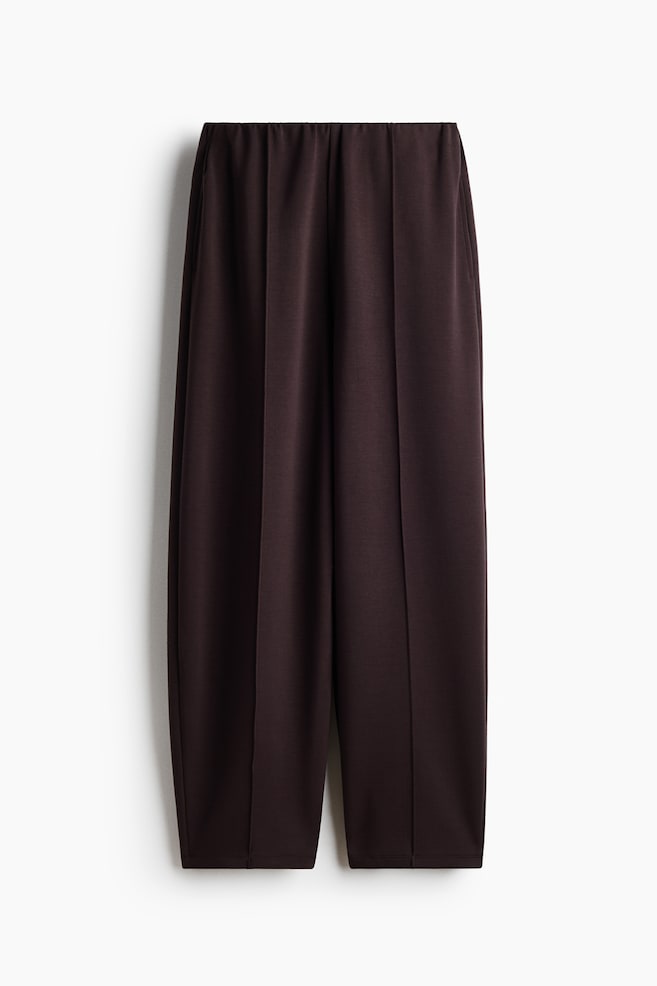 Viscose-Blend Barrel-Leg Pants - Dark brown/Navy blue/Light beige - 1