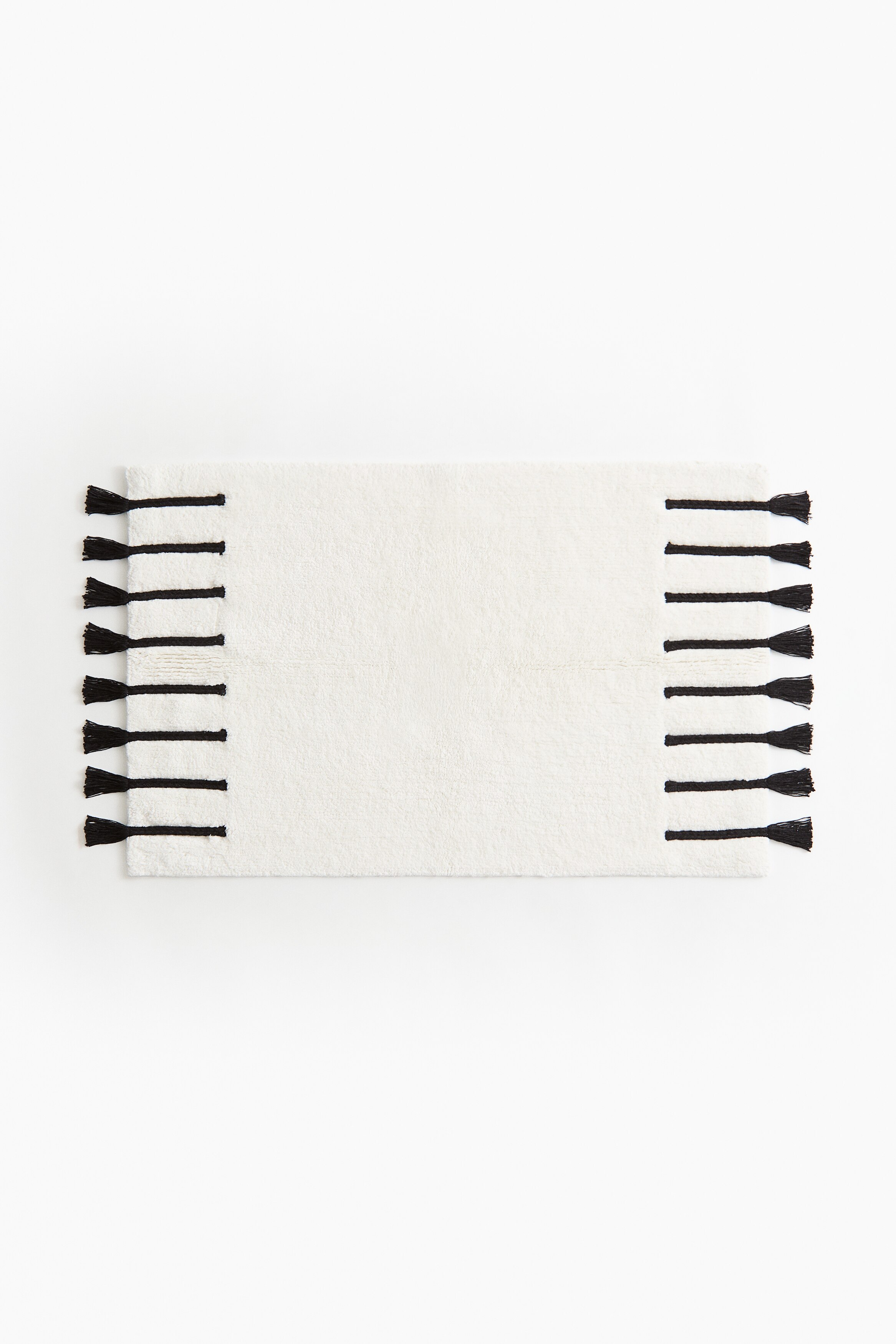 H & M - タフテッドバスマット タッセルデザイン - ホワイト H & M - タフテッドバスマット タッセルデザイン - ホワイト