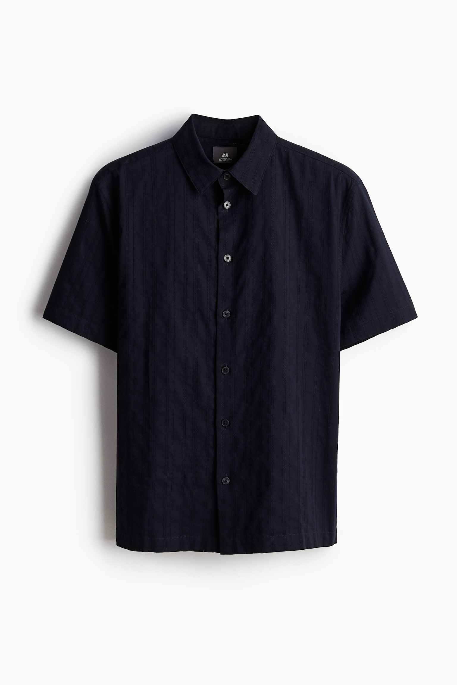 Regular Fit Textured shirt - Navy blue/Cream - 2