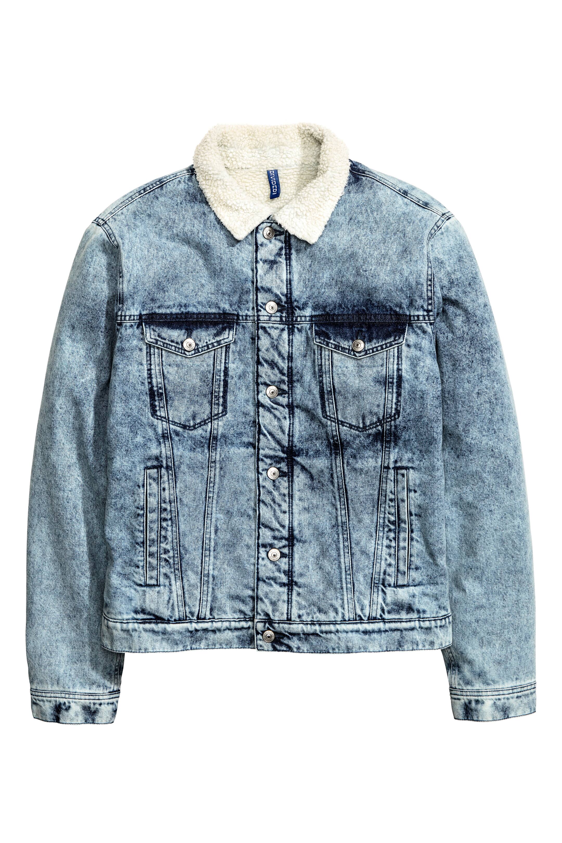View larger image: Pile-lined denim jacket - Denim blue - Men | H&M GB 1