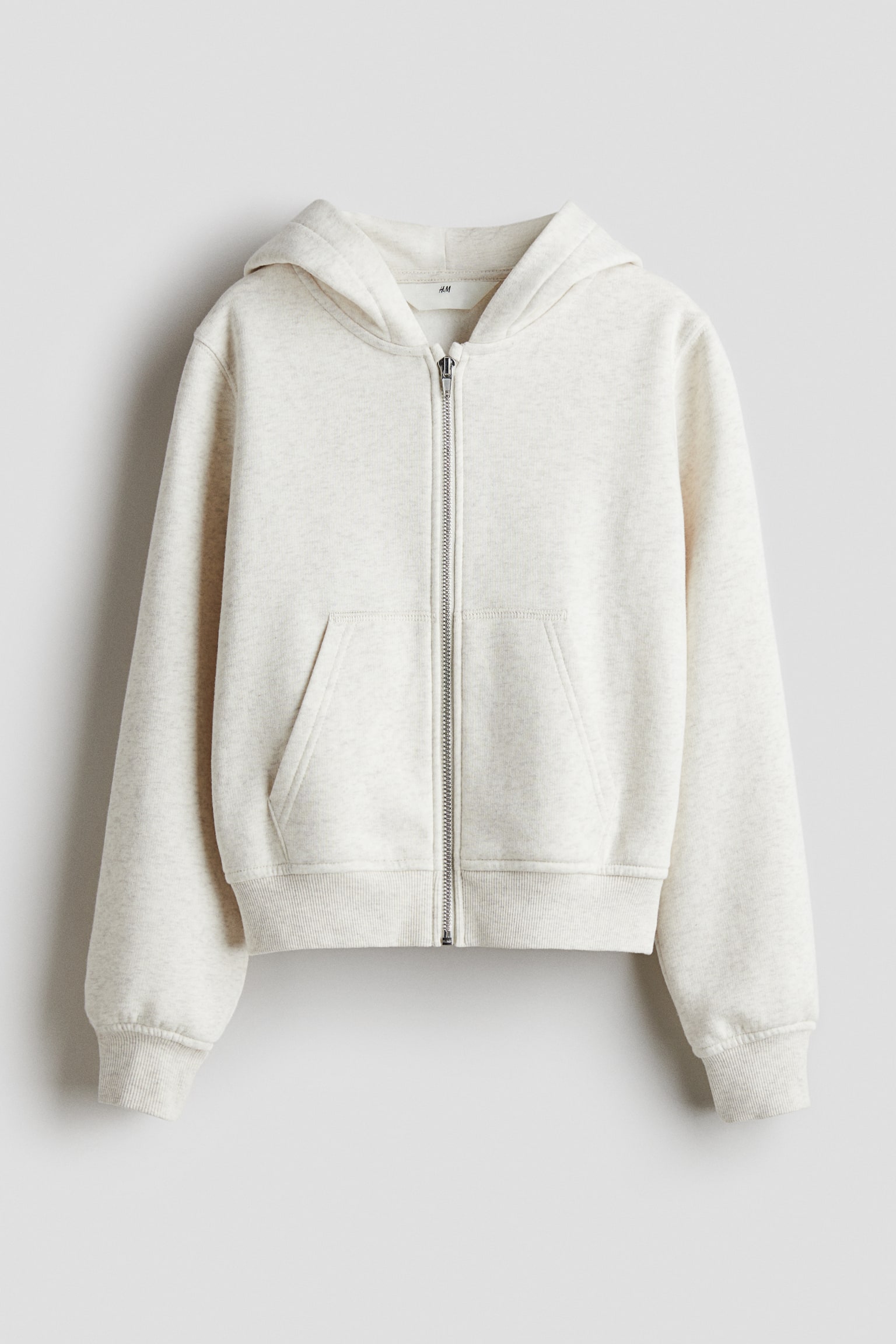 Детская куртка H&M Hooded, цвет: Кремовый меланжевый — фото 1
