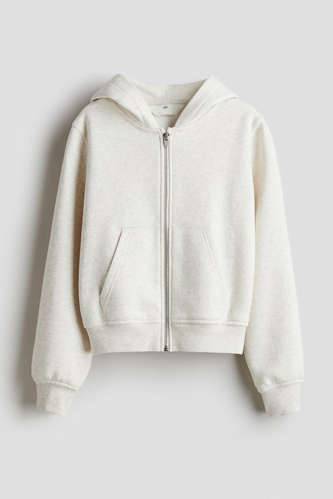 Hooded Jacket - Cream melange/Light pink - 1