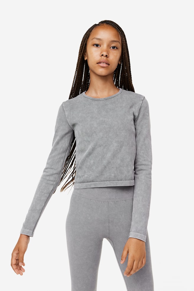 DryMove™ Ribbed sports top - Grey/Washed out - 1