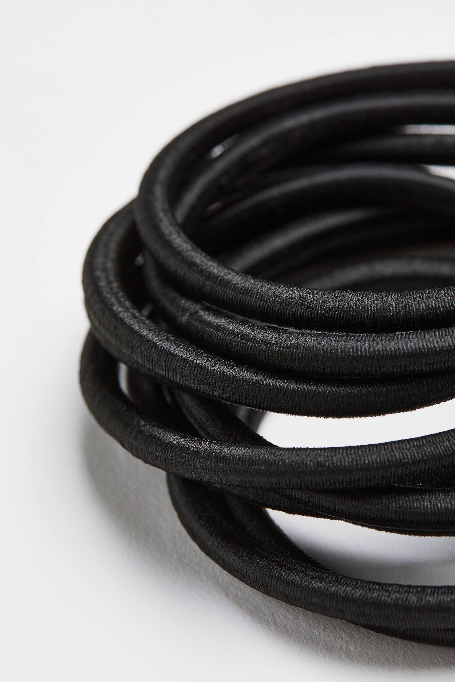 10-pack large hair elastics - Black - 4