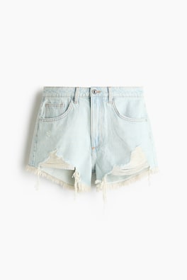 Jeansshorts med sliten look