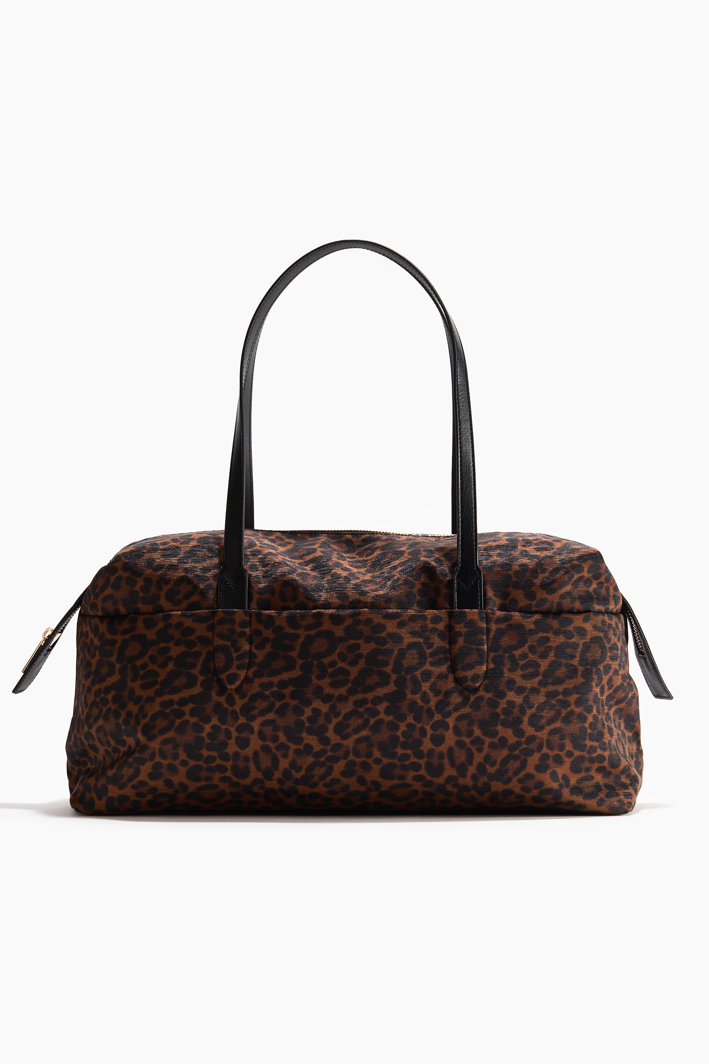 Sac shopping - Noir/imprimé léopard/Marron foncé