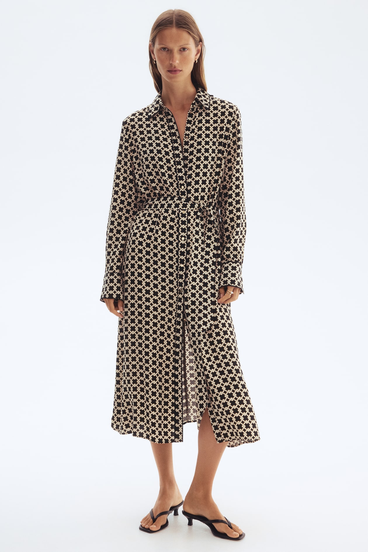 Tie-Belt Shirt Dress