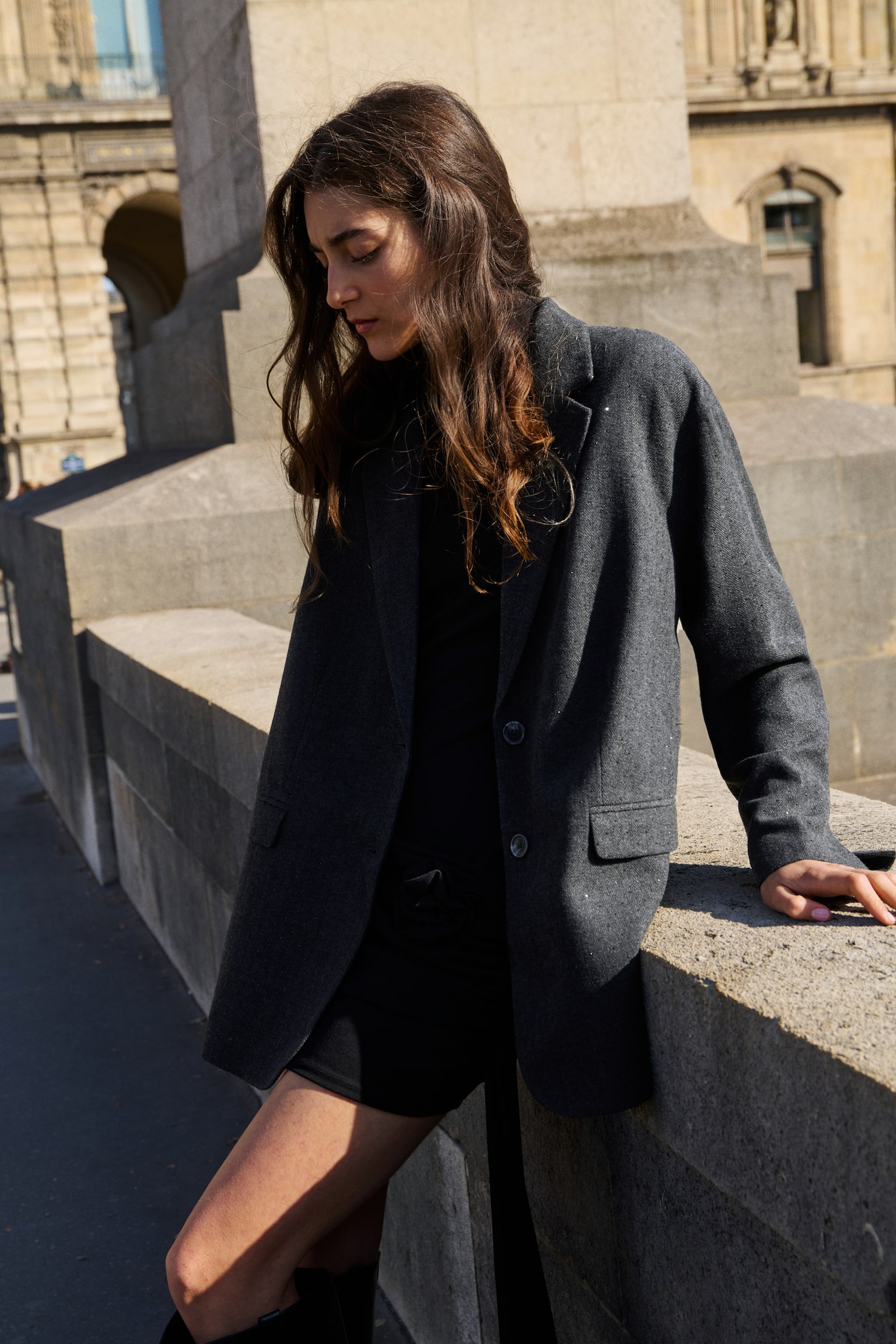 Женский пиджак H&M Embellished Blazer, цвет: Тёмный серый — фото 6