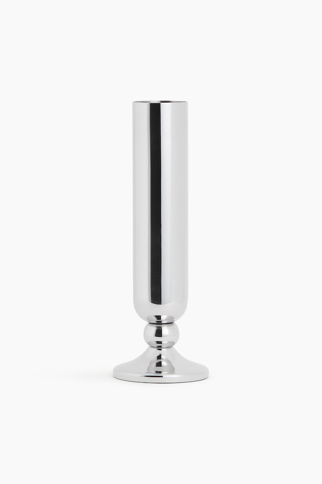 Vase sur pied en inox - Argenté - 1