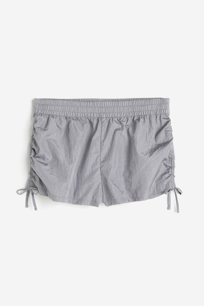 Shorts de nylon con cordones de ajuste - Gris/Beige claro - 1