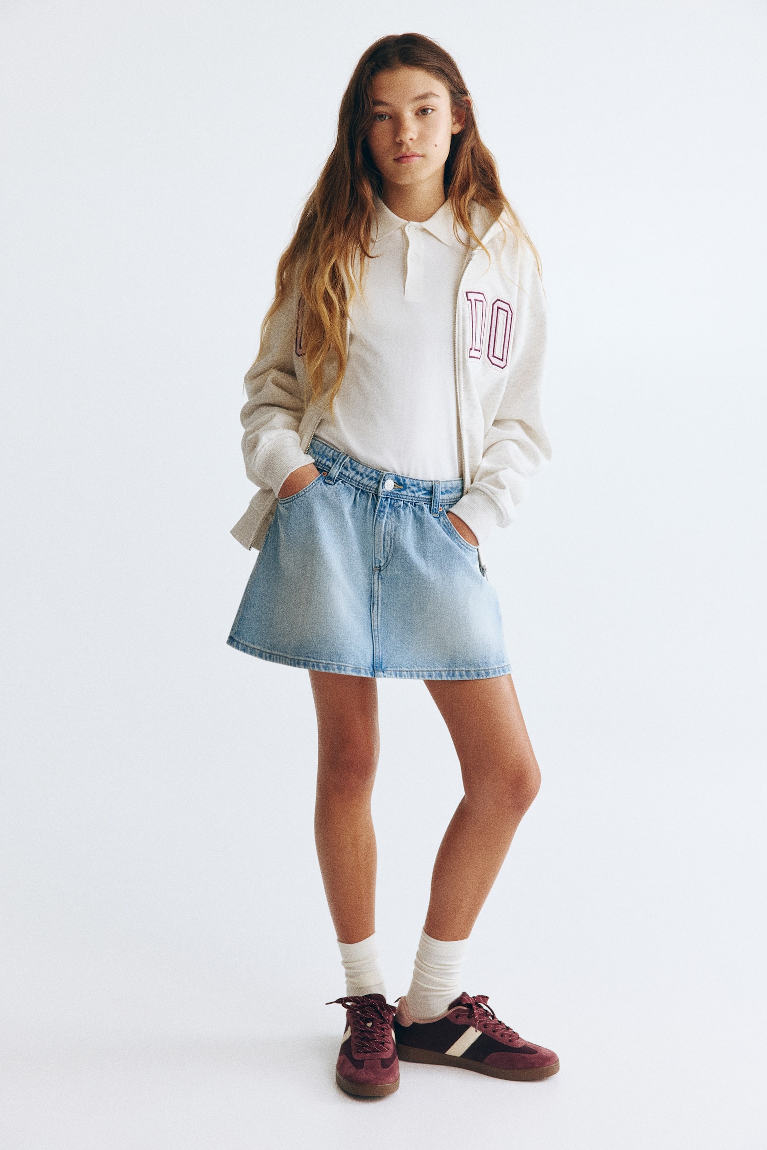 Cotton denim skirt - Light denim blue - 1